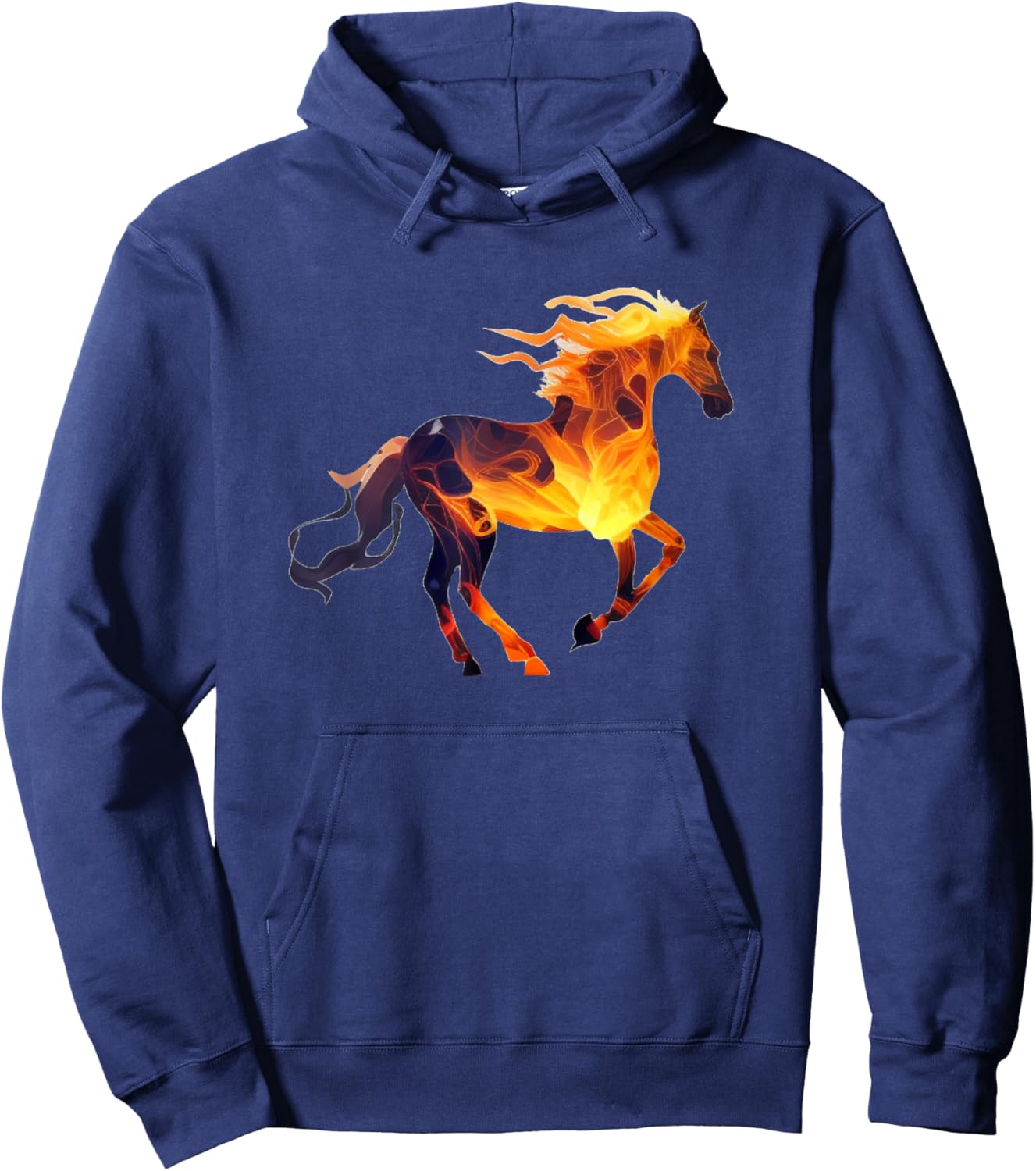 Funny running Fire Horse for burning Horse love Hoodie - Hoodie | Navy