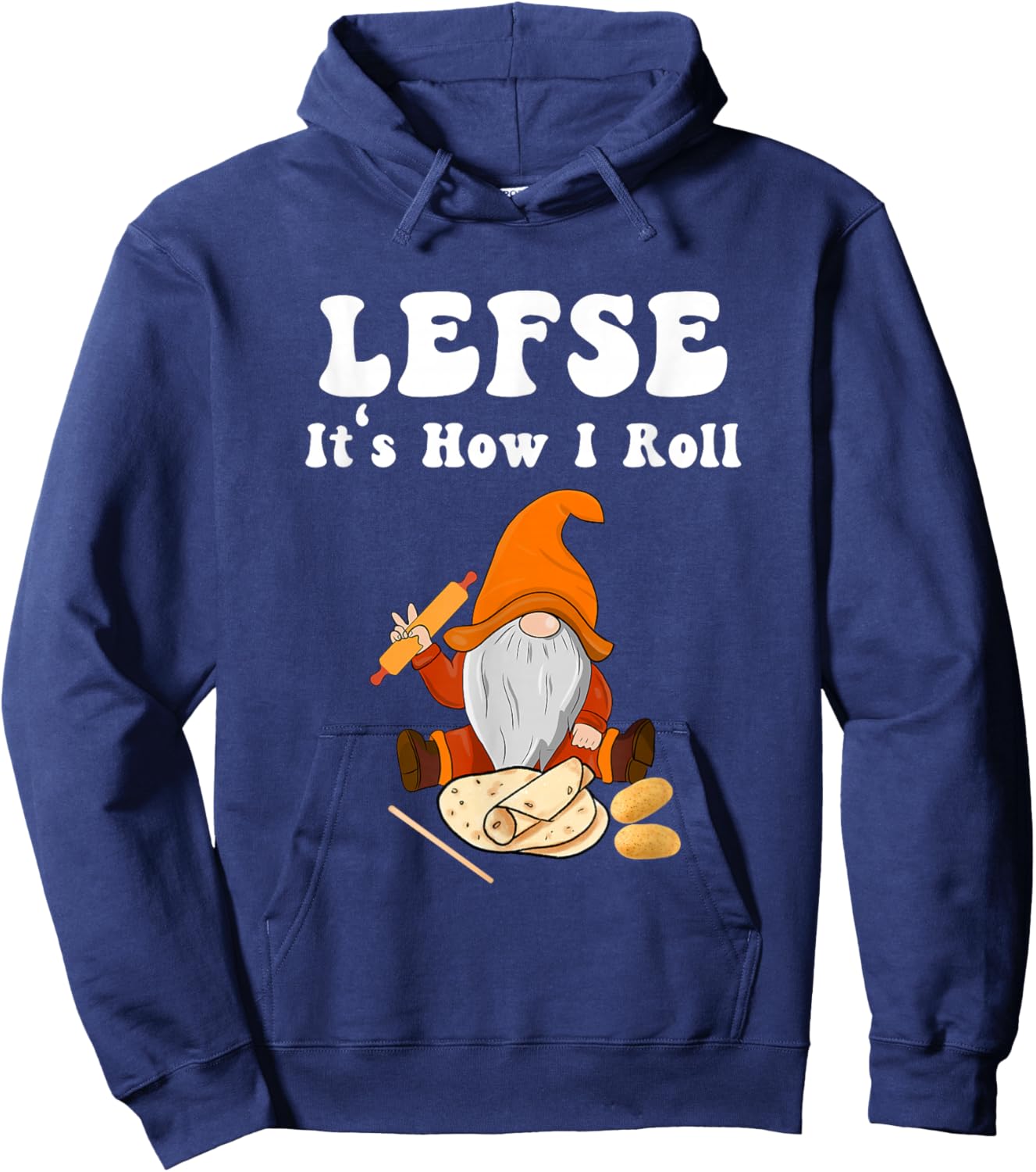 Lefse It's How I Roll Christmas Hoodie - Hoodie | Navy