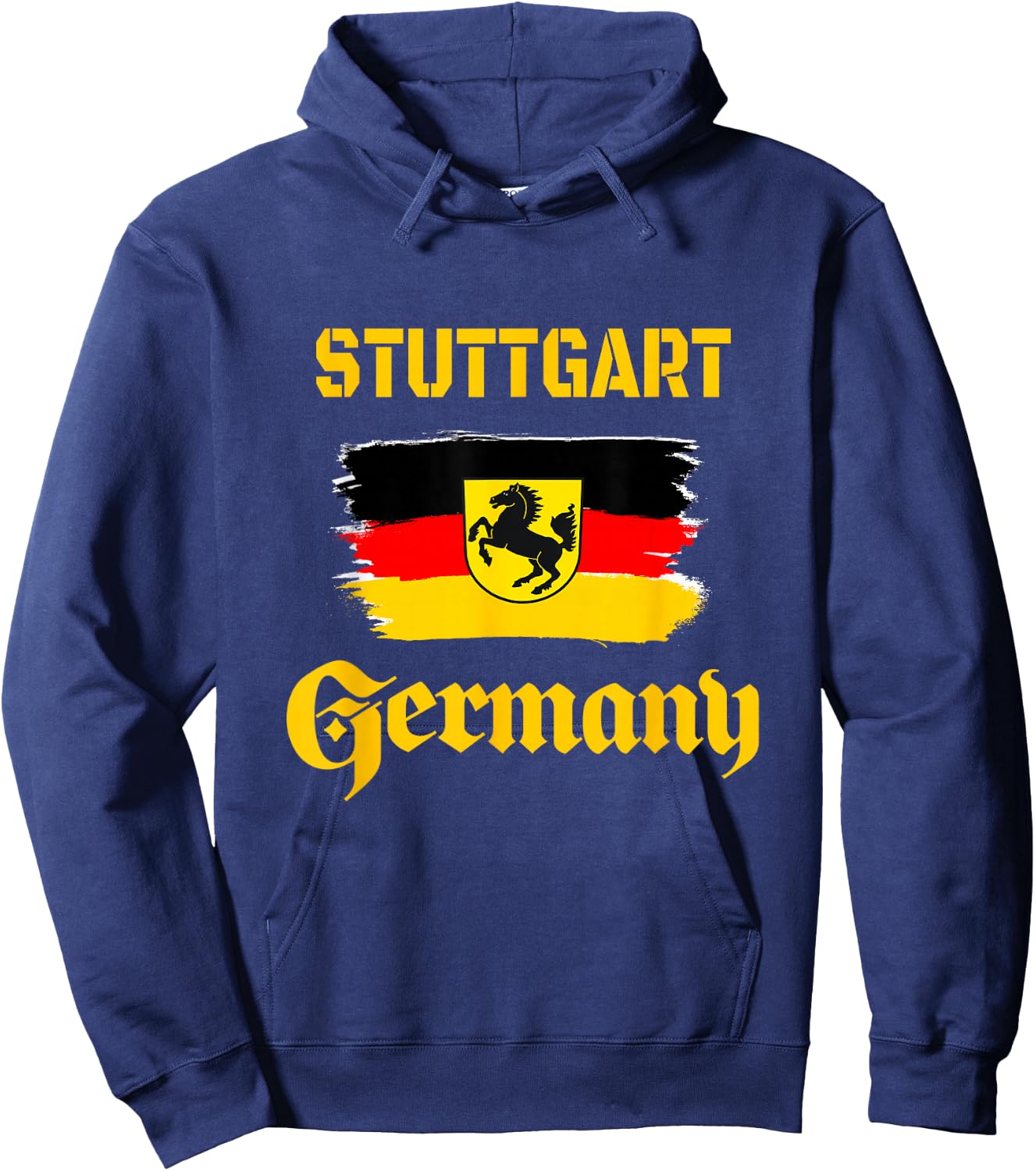 Stuttgart, Germany Deutschland shirts & gifts - Stuttgart Germany Football Souvenir - -Adults - Black - Small - Short Sleeve - Classic Fit - Cotton, Polyester Hoodie - Hoodie | Navy