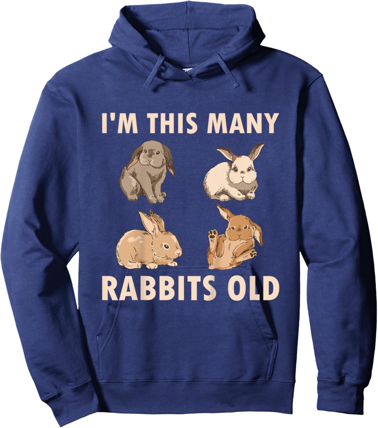 4 Year Old Bunny Rabbits Old 4th Birthday Hoodie - Hoodie | Navy