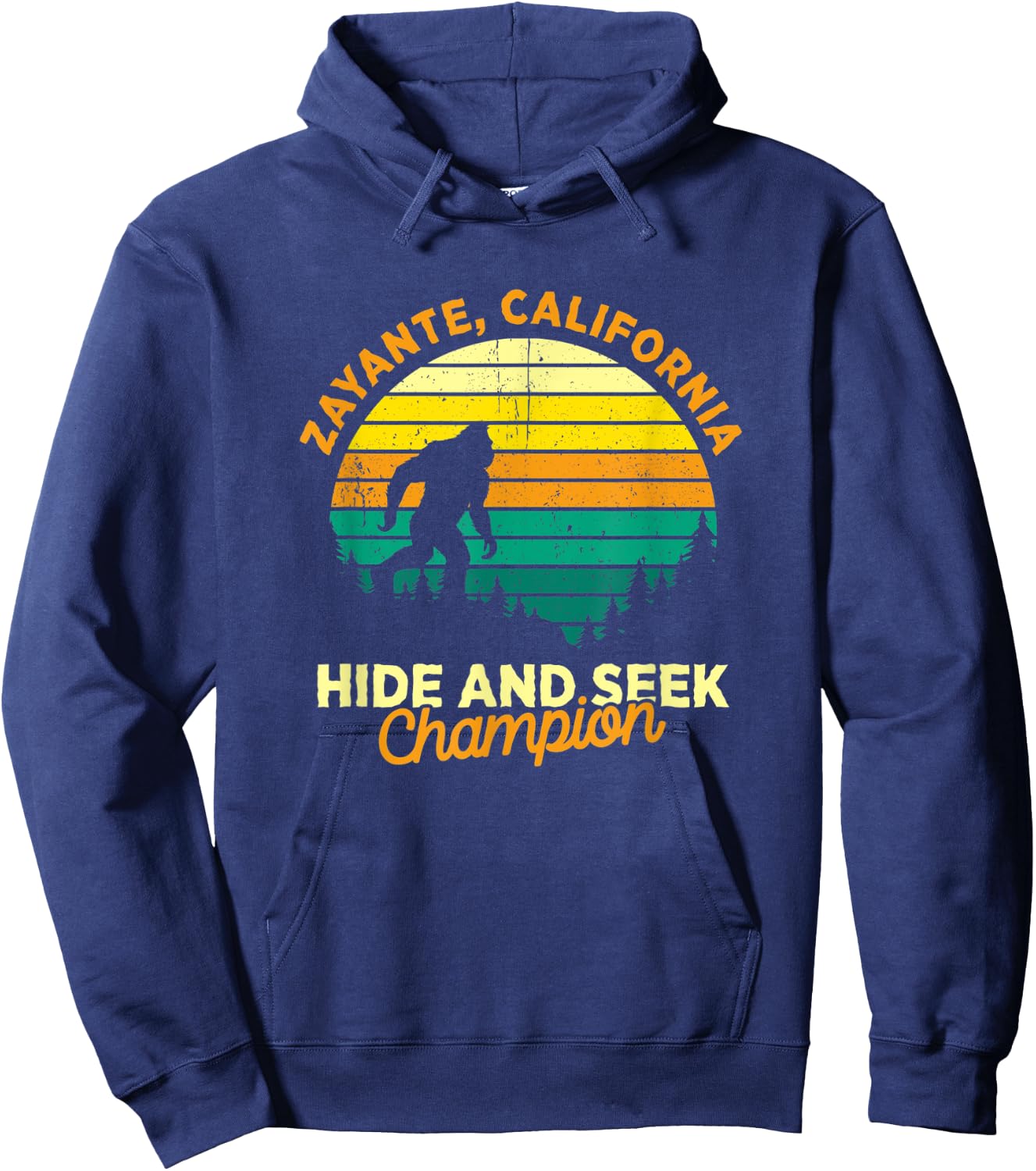 Retro Zayante, California Big foot Souvenir Hoodie - Hoodie | Navy