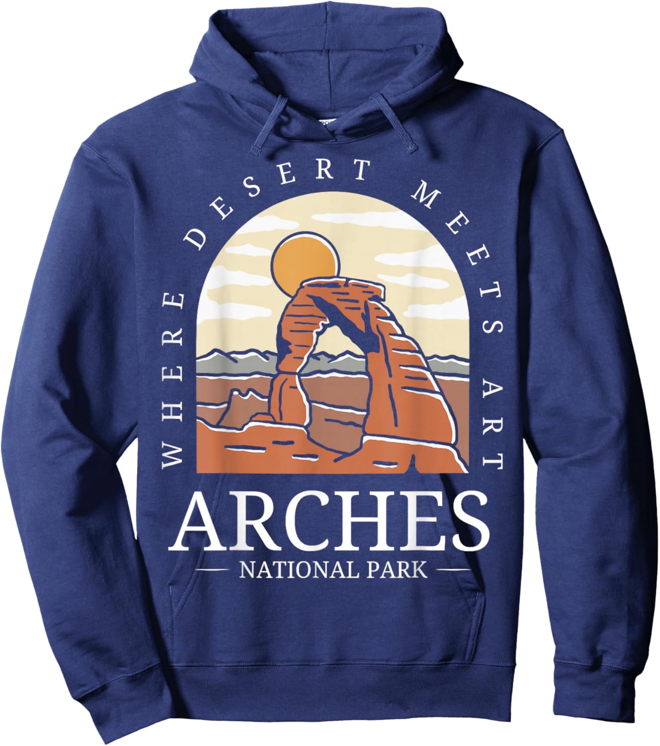 Arches National Park - Arch Utah National Park Hoodie - Hoodie | Navy