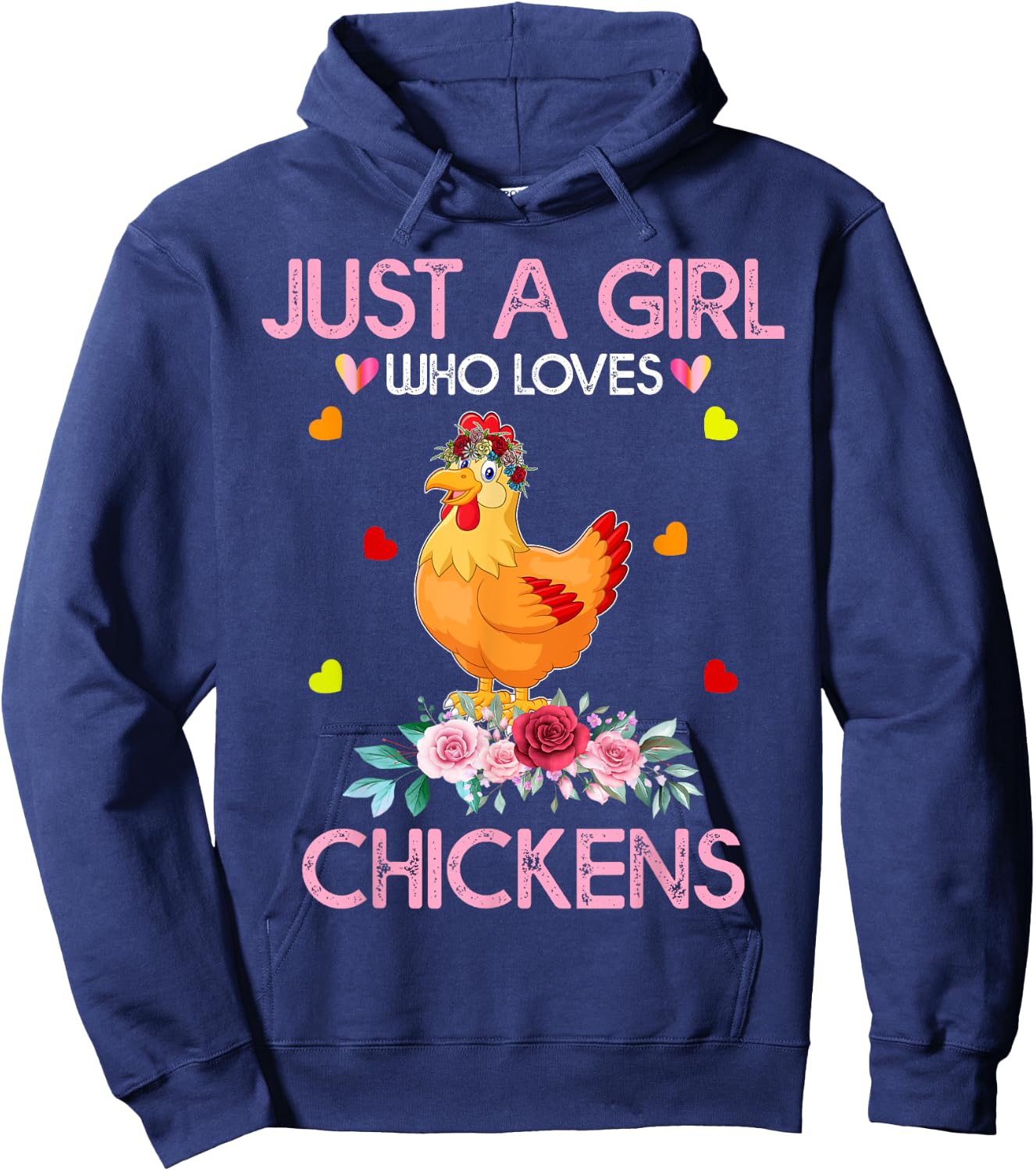 Chicken Kids Just A Girl Who Loves Chickens Hoodie - Hoodie | Navy