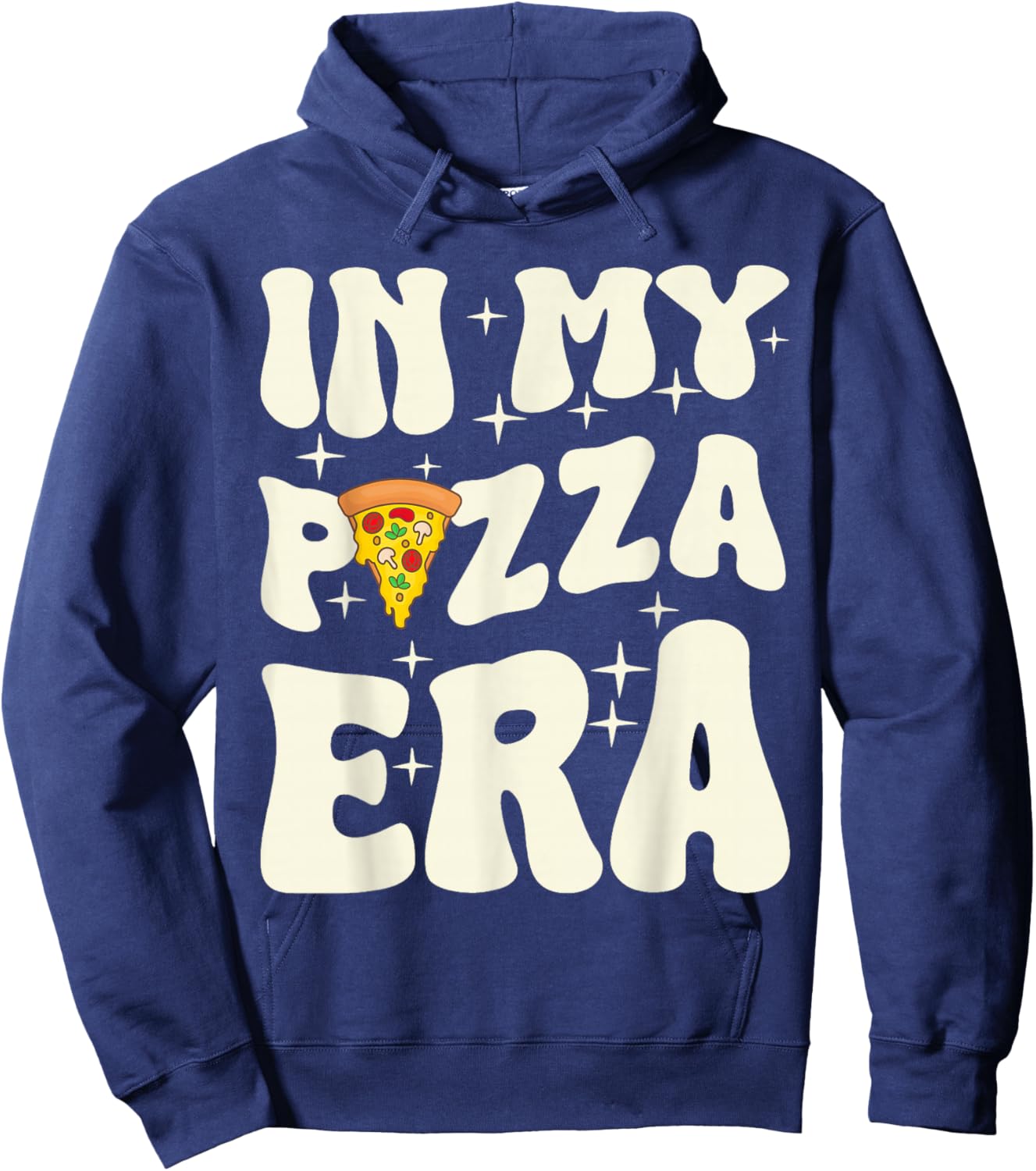 My Pizza Era in the 70s Look Italian Food Hoodie - Hoodie | Navy
