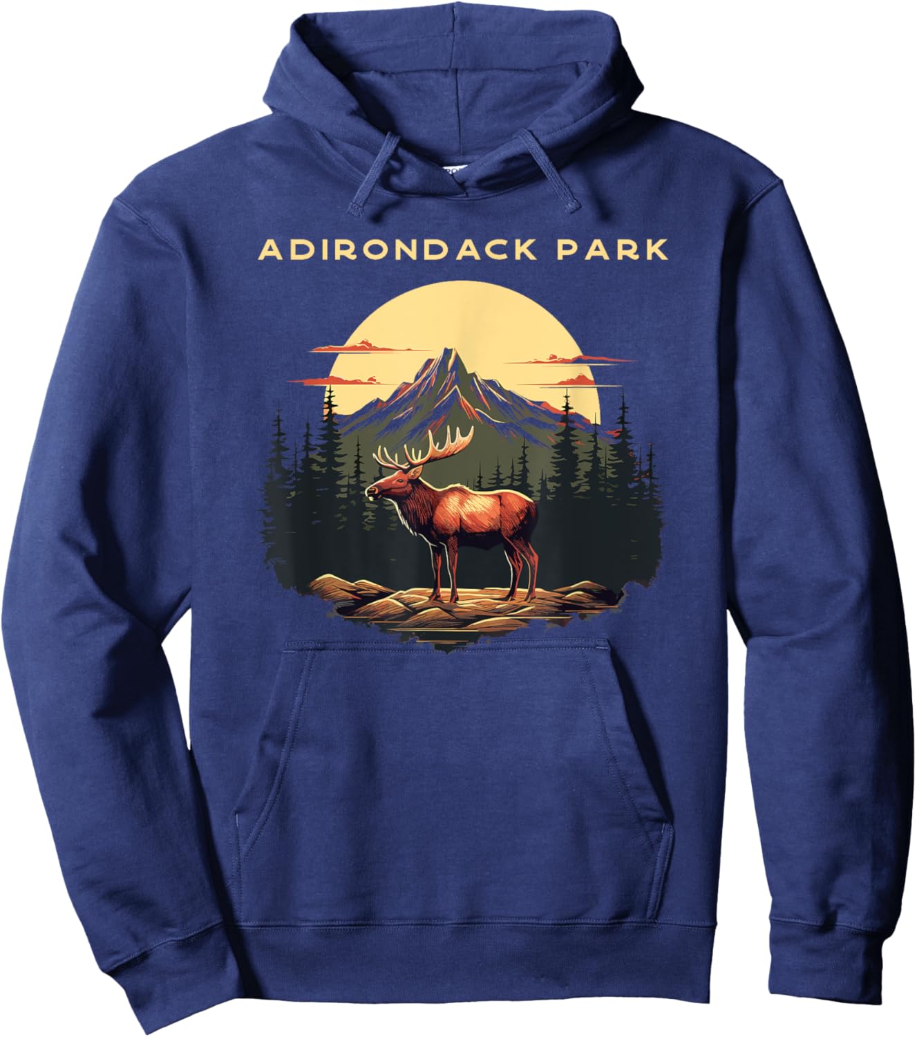 Adirondack Park Moose Vintage Hoodie - Hoodie | Navy