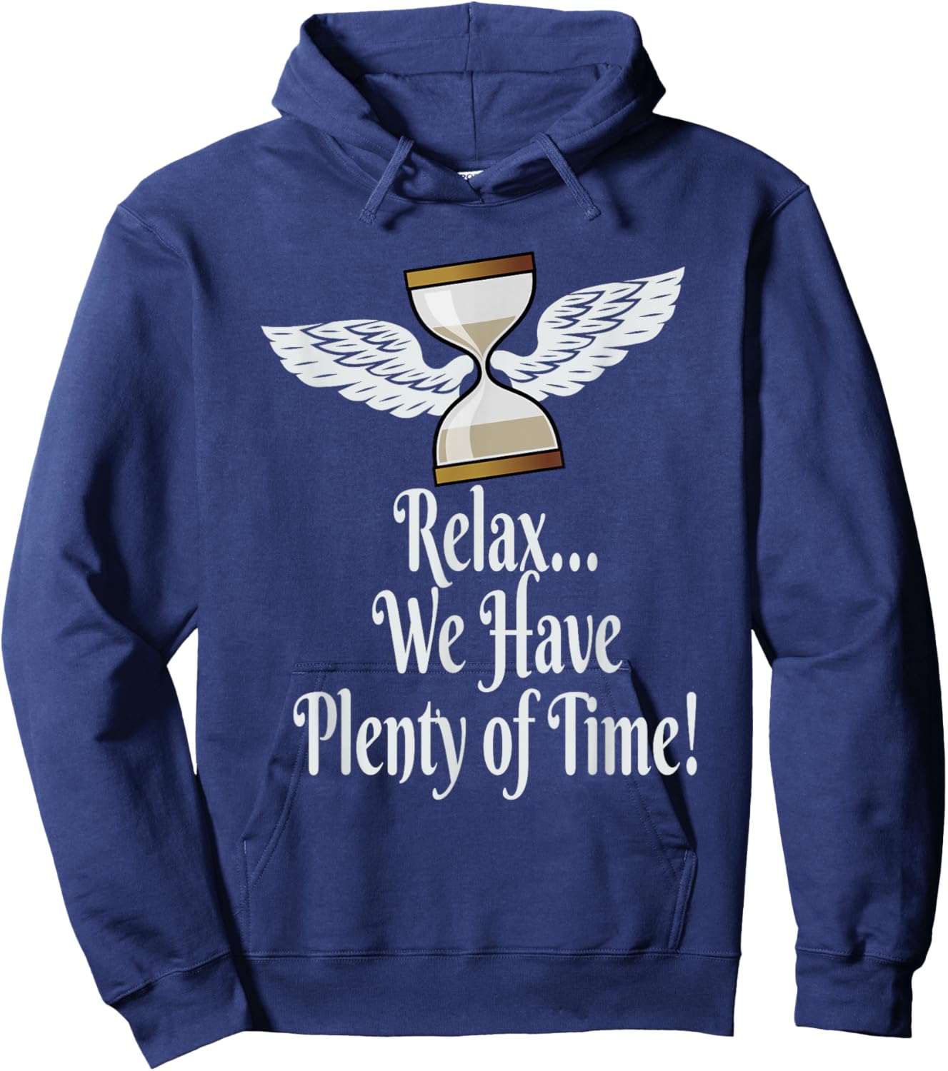 Relax, We Have Plenty of Time! Hour Glass Wings Hoodie - Hoodie | Navy
