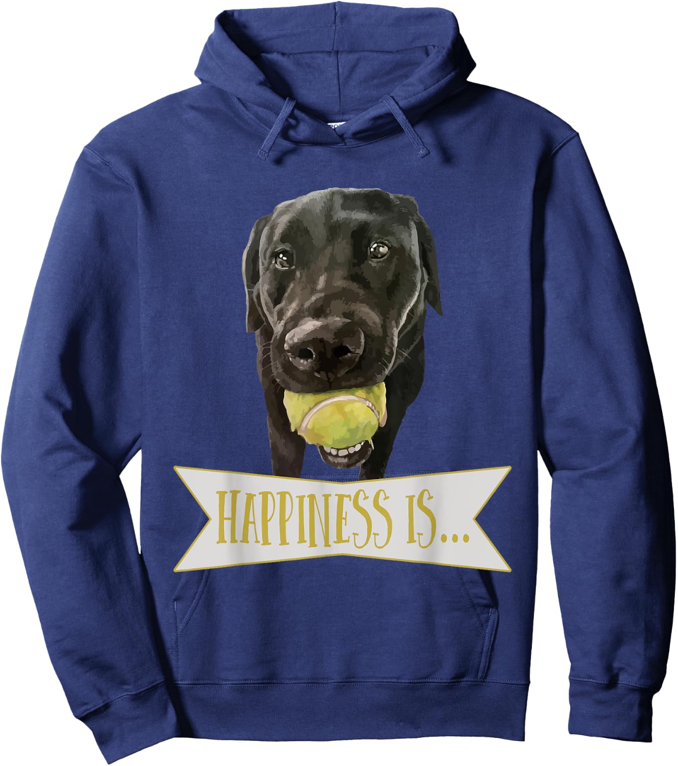 Black Labrador Dog Tennis Ball Women Girls Kids Hoodie - Hoodie | Navy
