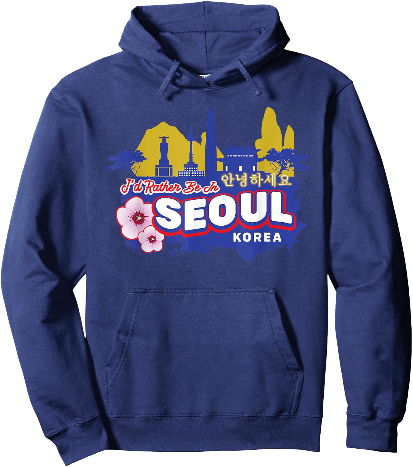 I'd Rather Be In Seoul Korea Vintage Souvenir Hoodie - Hoodie | Navy