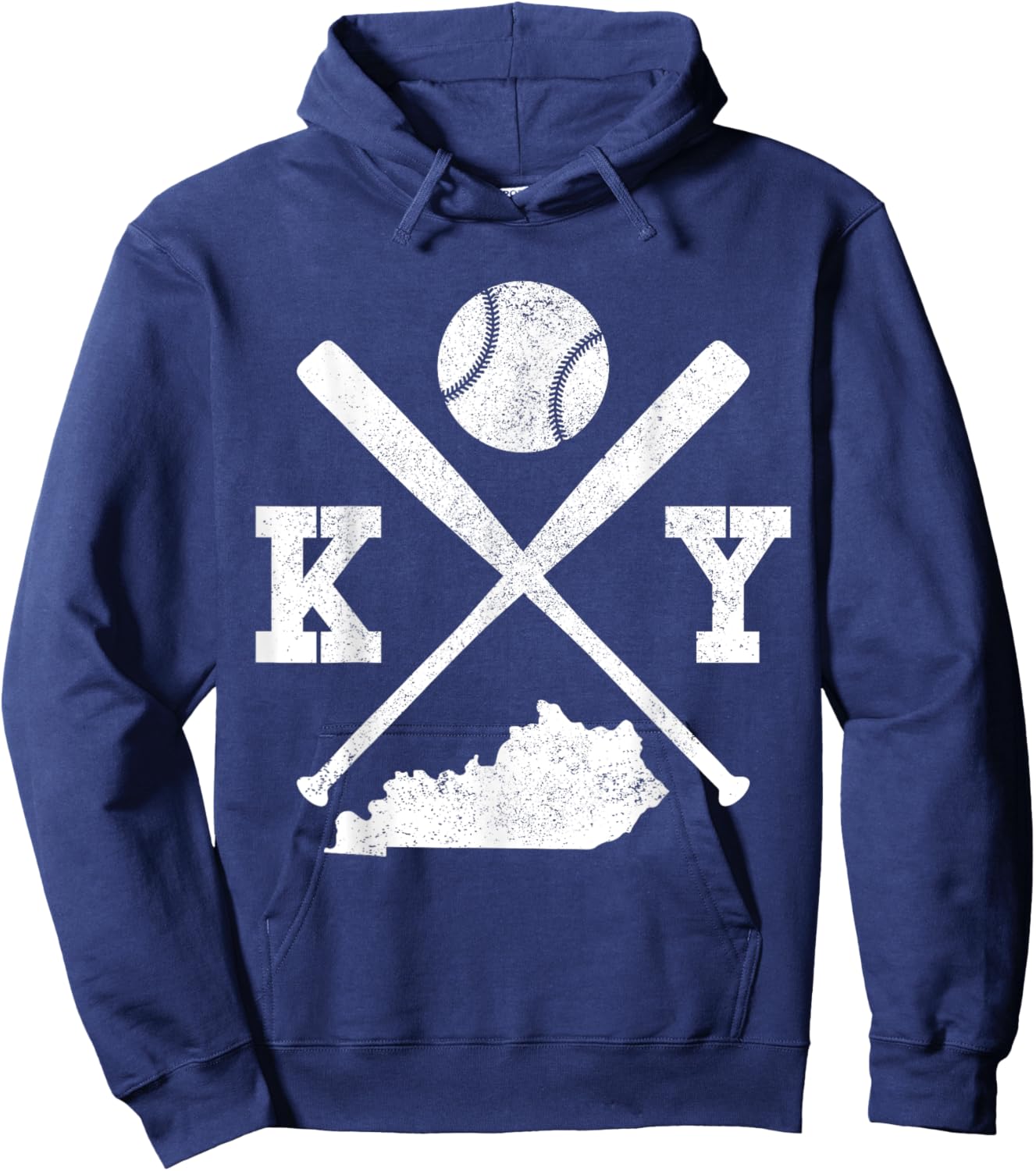 KY USA State - Baseball Player Kentucky Hoodie - Hoodie | Navy