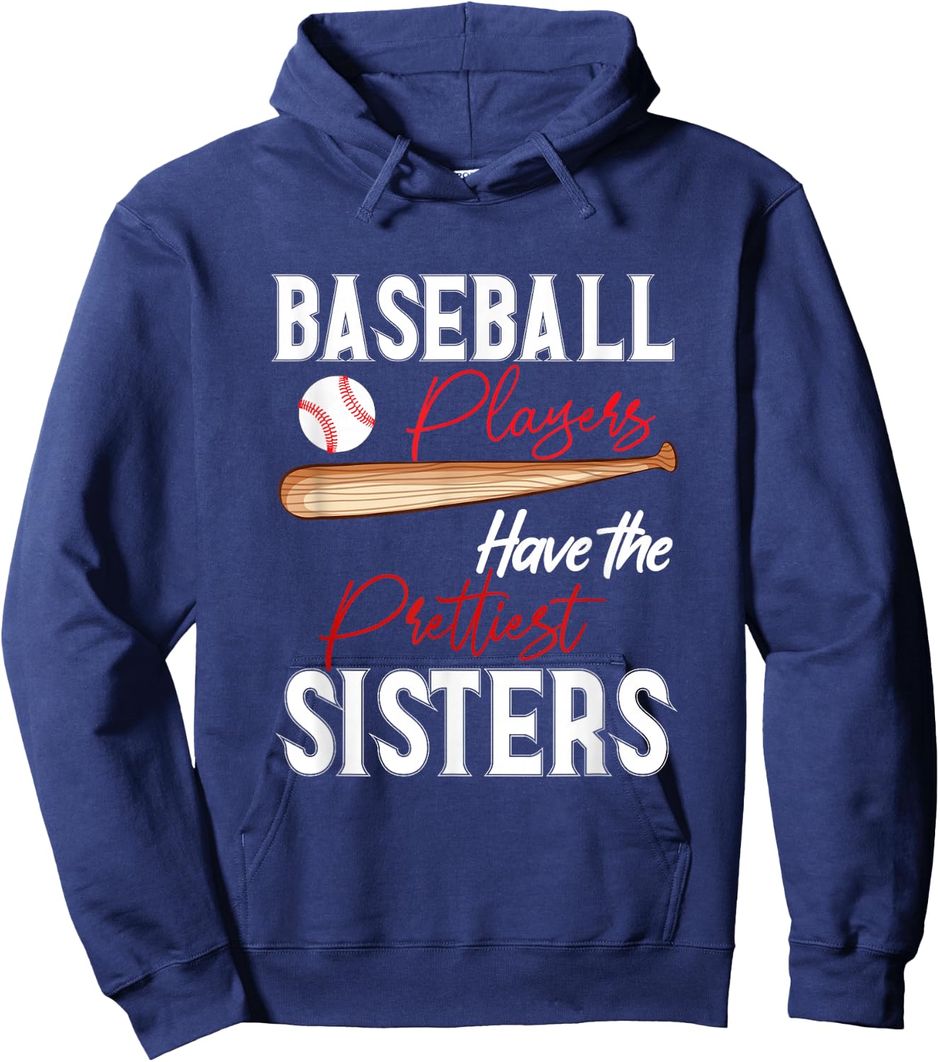 Funny Baseball sisters Baseball Players Hoodie - Hoodie | Navy