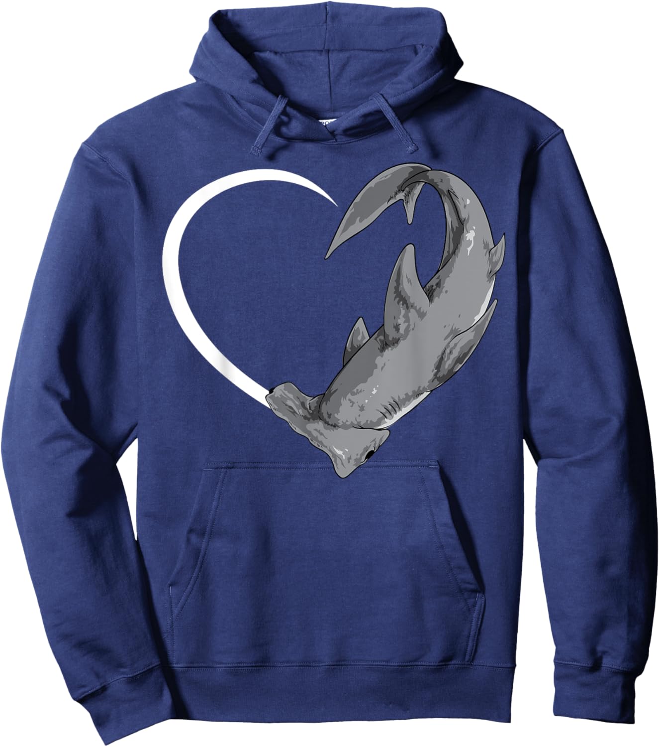 Hammerhead Shark Shirts Girls Kids Heart Cute Hoodie - Hoodie | Navy
