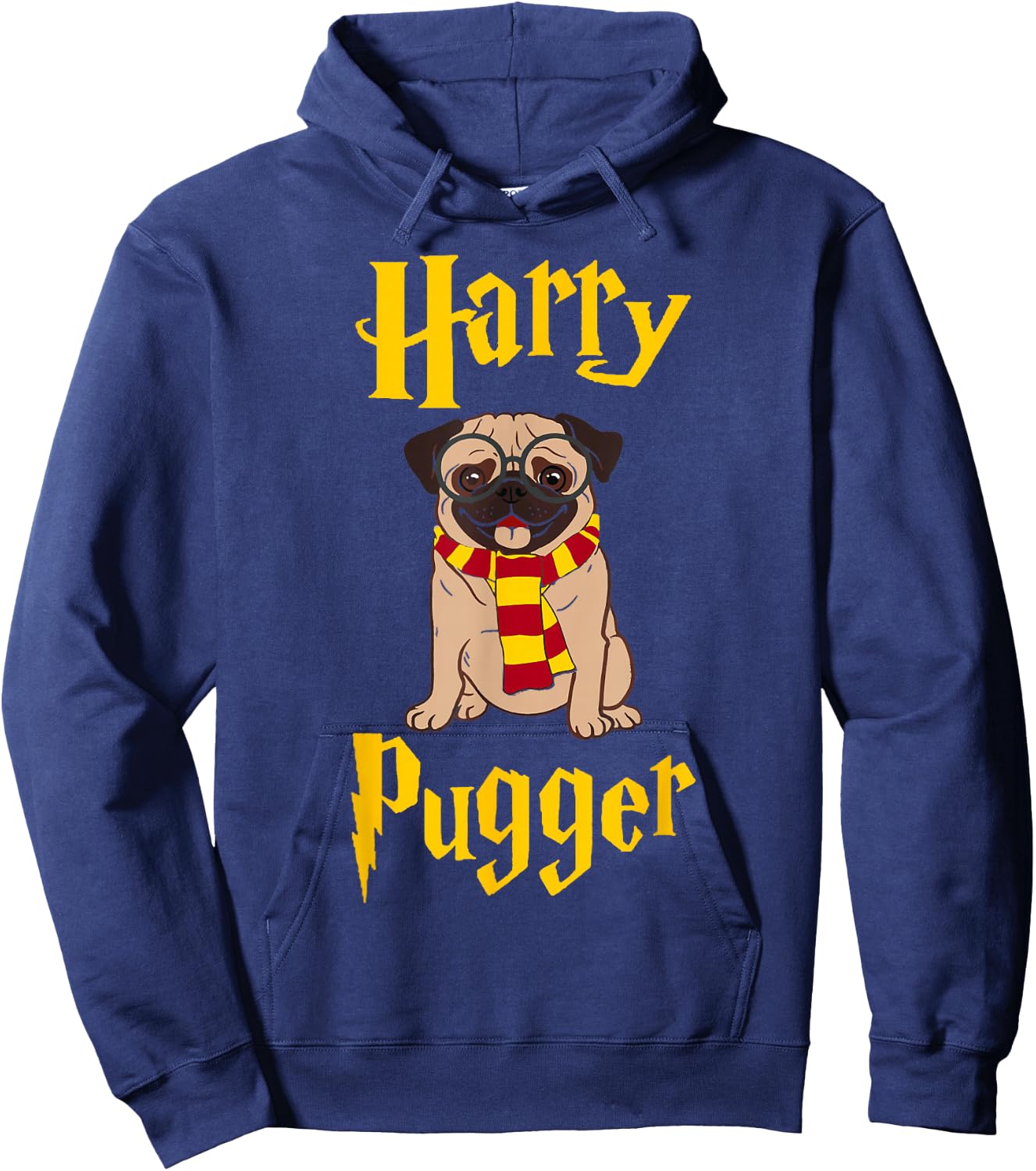 Lovely Harry Pugger, Pug Hoodie - Hoodie | Navy