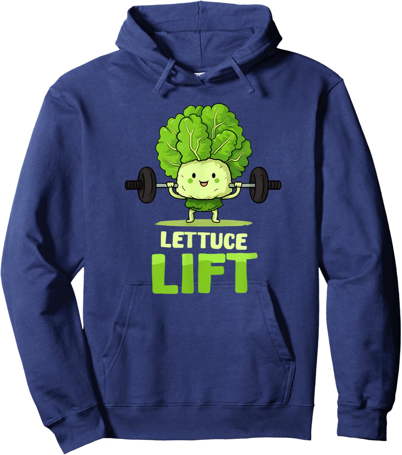 Lettuce Lift Design Vegan Athlete Hoodie - Hoodie | Navy