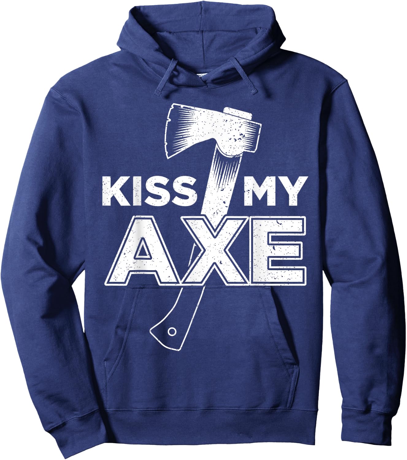 Funny Axe Throwing Kiss My Axe Hoodie - Hoodie | Navy