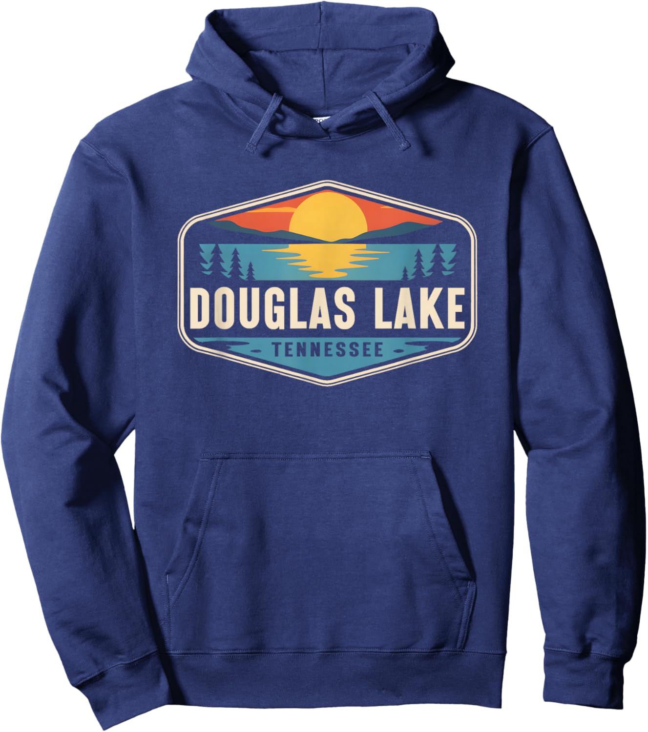 Douglas Lake Tennessee Outdoors Vintage Hoodie - Hoodie | Navy