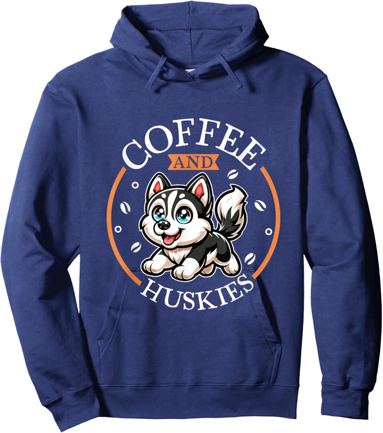 Coffee and Siberian Husky Hoodie - Hoodie | Navy