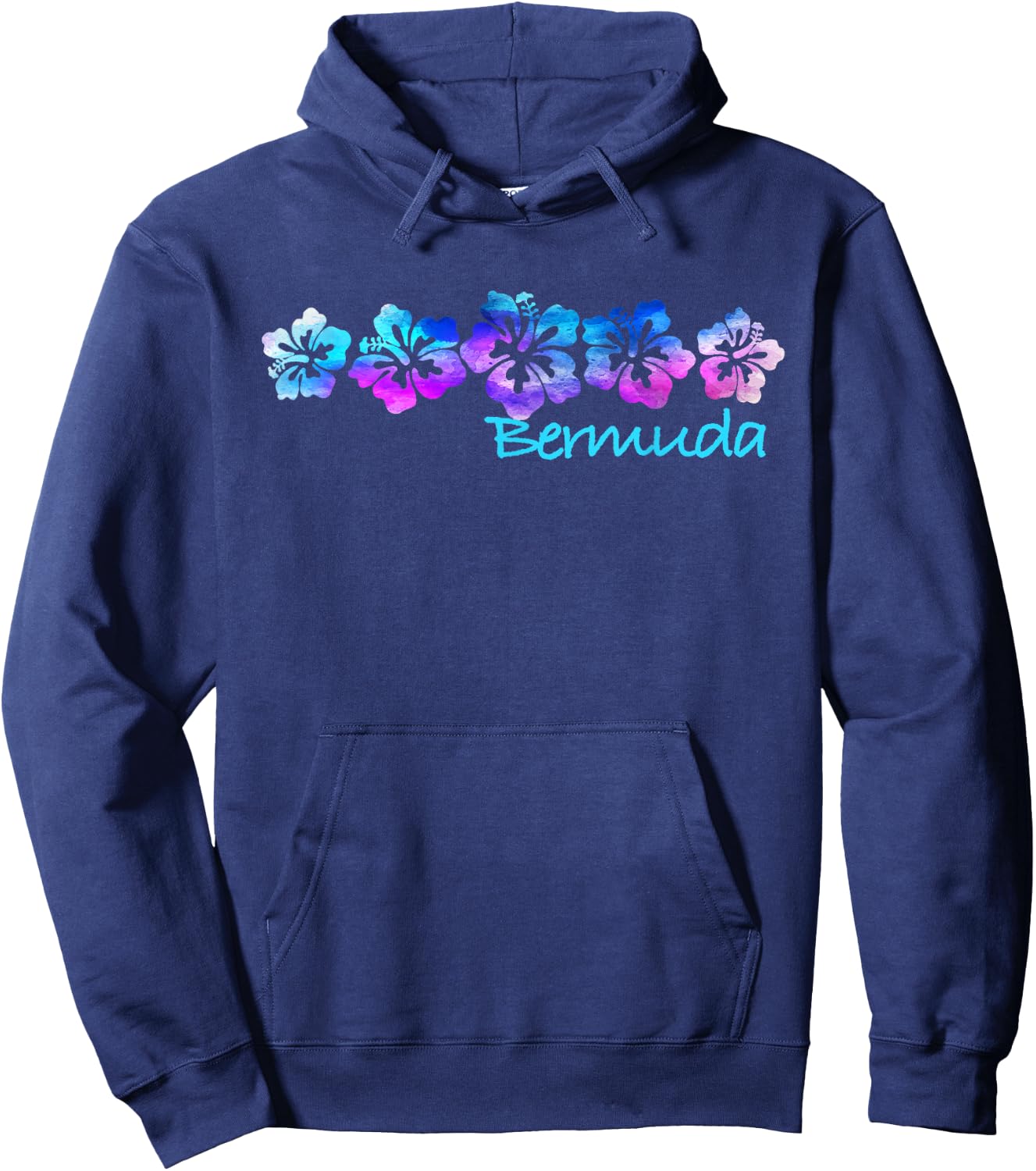 Bermuda Tropical Flower Vacation Beach Hoodie - Hoodie | Navy