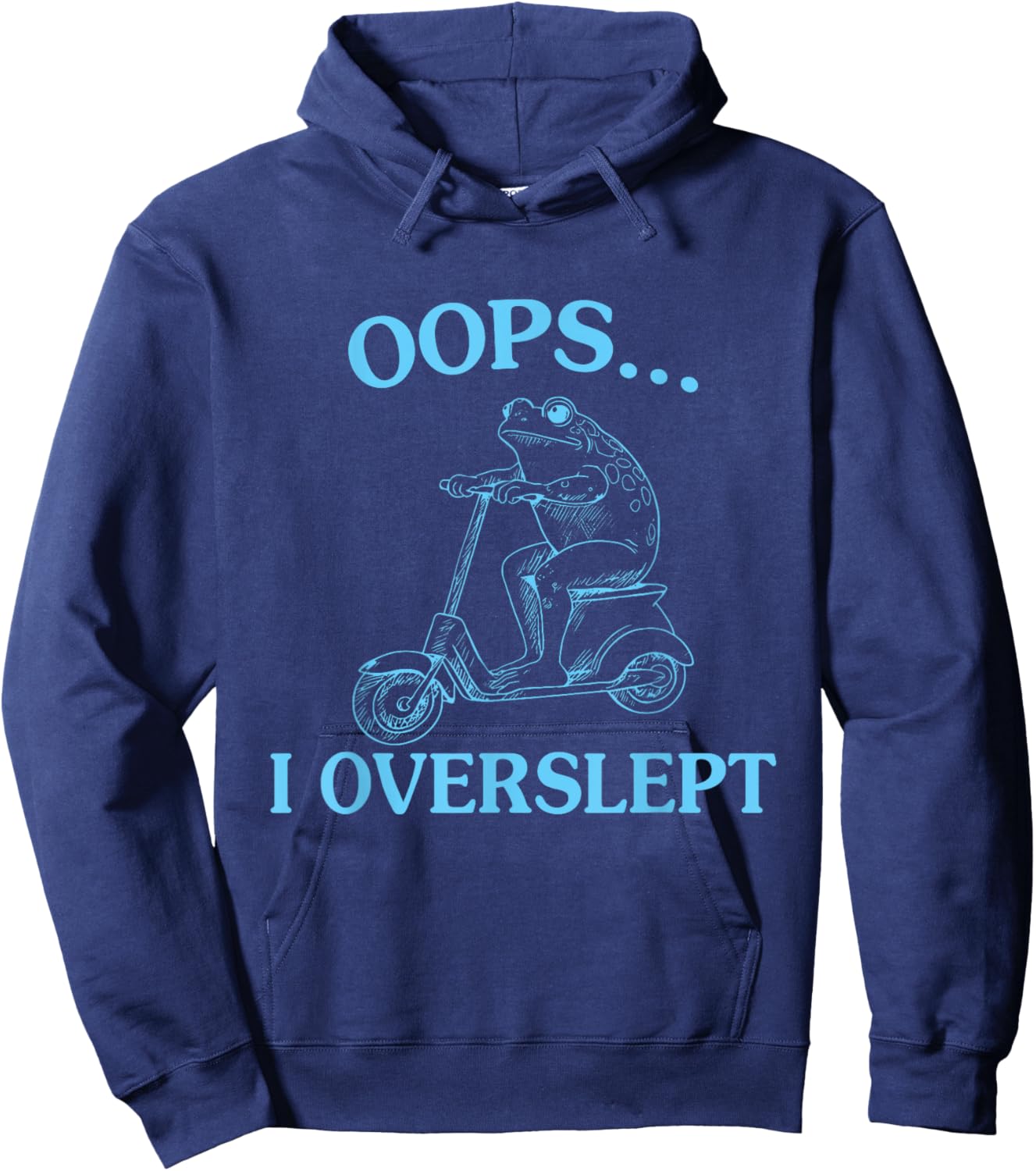 Oops... I Overslept Funny Frog Design Hoodie - Hoodie | Navy