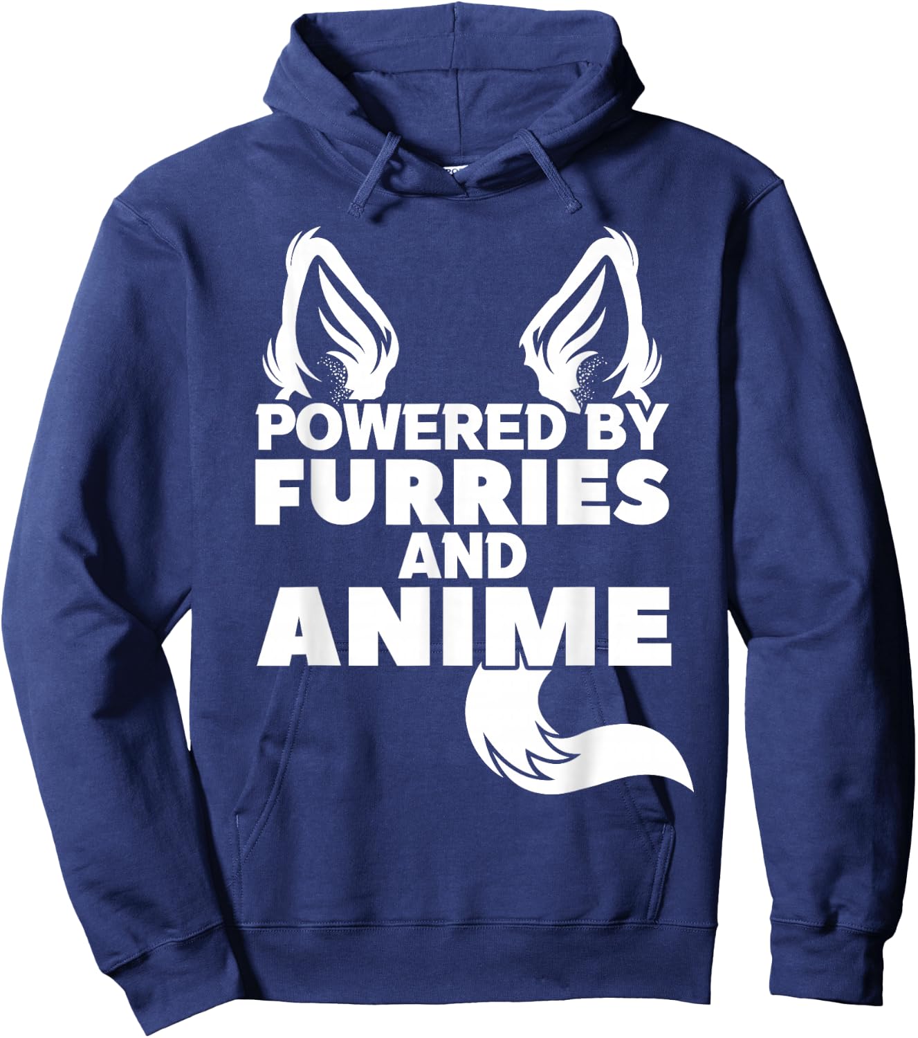 Powered by Furries and Anime Furry Hoodie - Hoodie | Navy