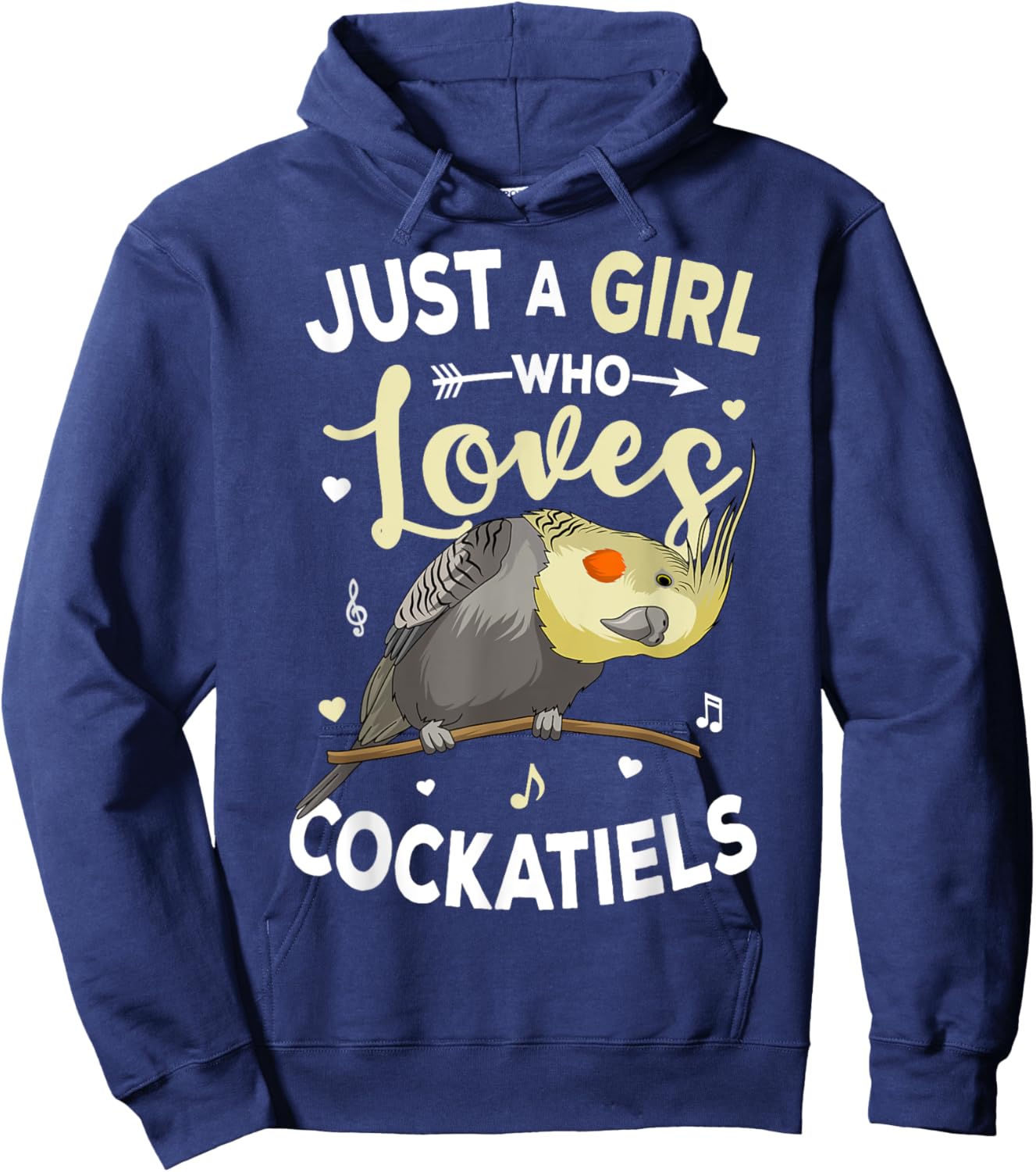 Just a Girl who loves Cockatiels Bird Cockatiel Hoodie - Hoodie | Navy