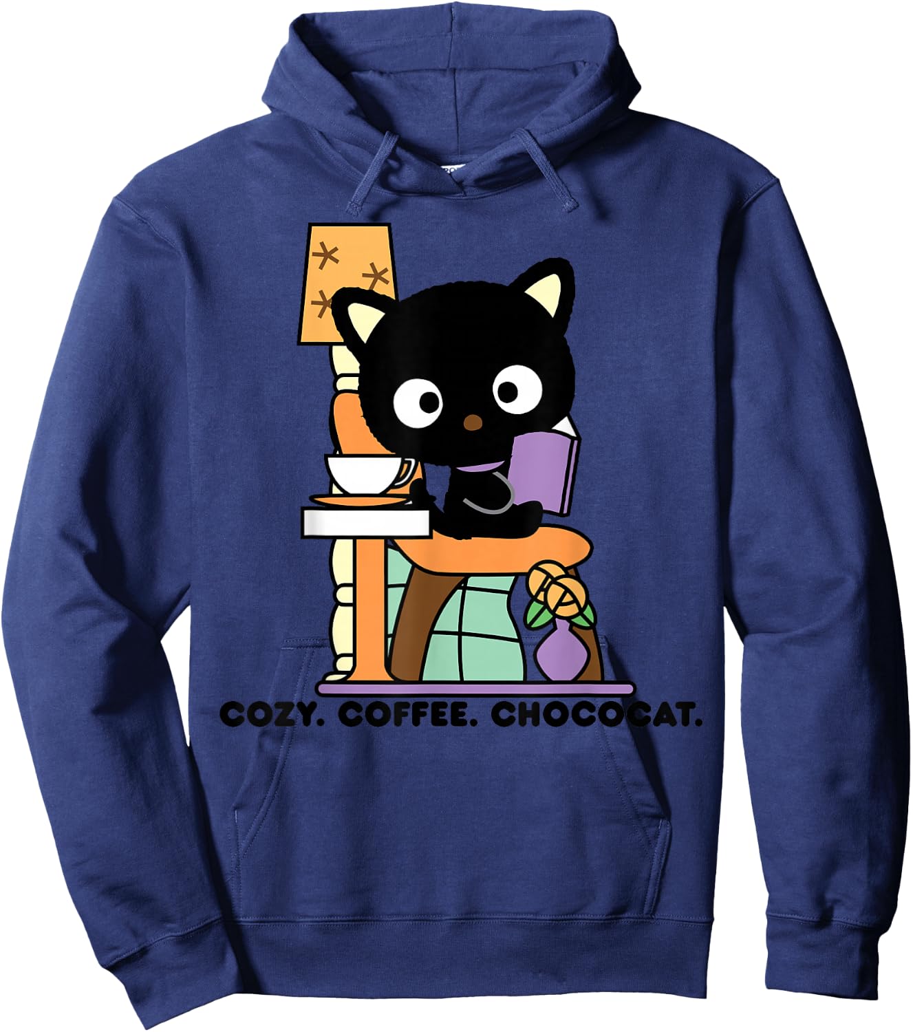Chococat Cozy Coffee Cafe Hoodie - Hoodie | Navy