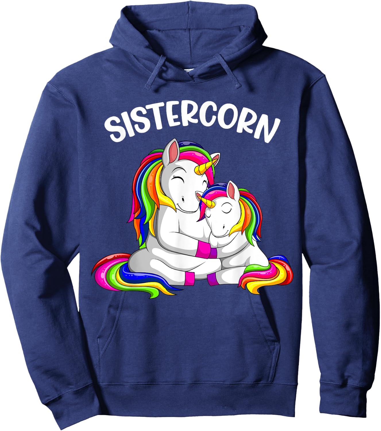 Sistercorn Unicorn Sister Girls Hoodie - Hoodie | Navy