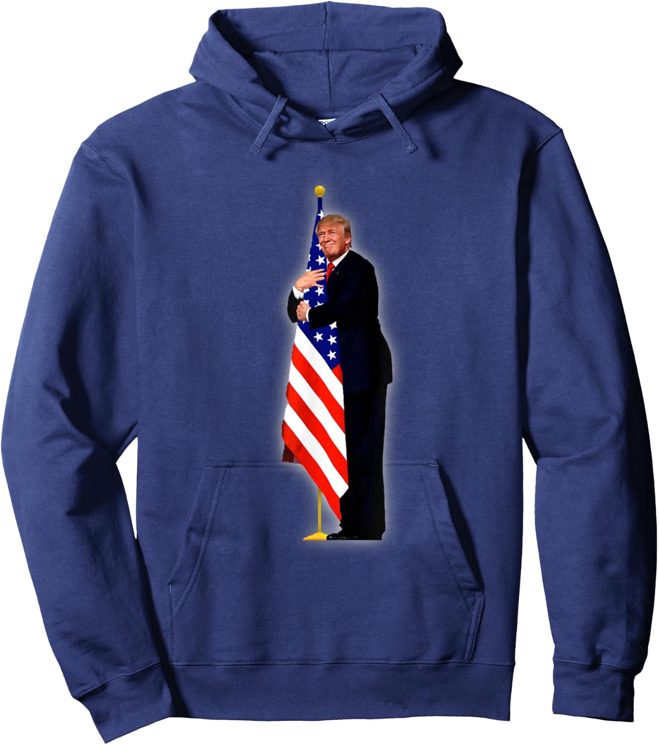 Funny Cute Trump Hug America Flag Hoodie - Hoodie | Navy