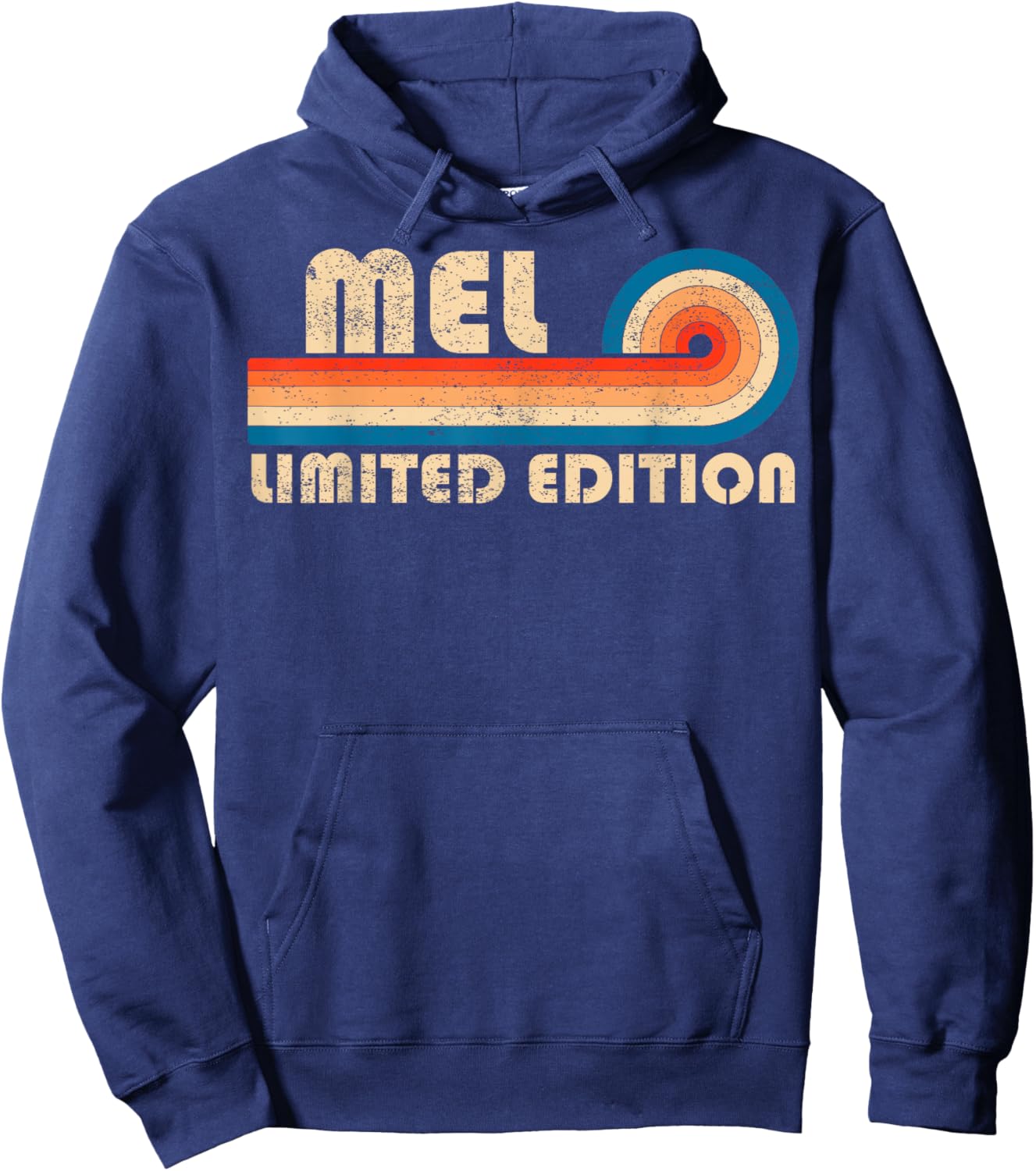 MEL Retro 70s 80s Sunset Stripe Hoodie - Hoodie | Navy