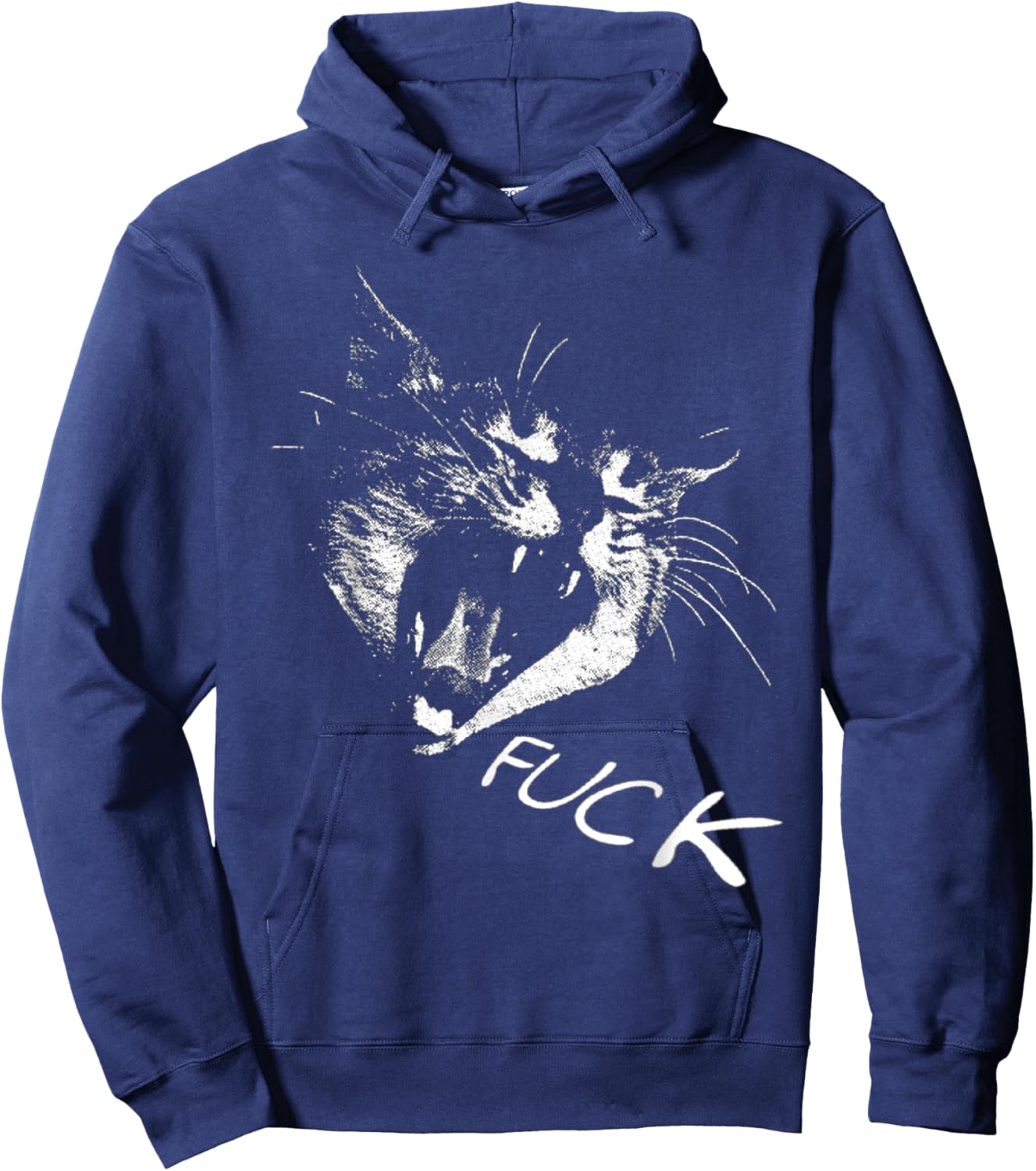 Angry - Screaming Cat - Fuck Yelling Art Women Hoodie - Hoodie | Navy