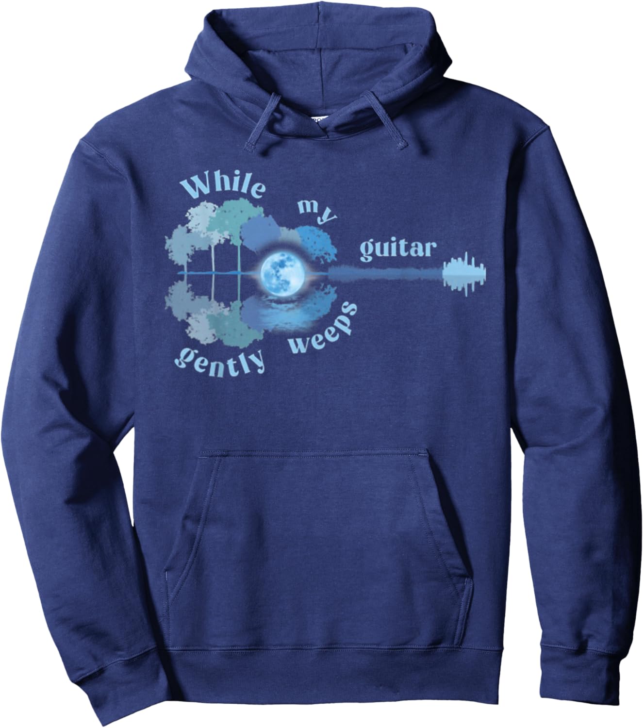 While My Guitar Gently Weeps Hoodie - Hoodie | Navy