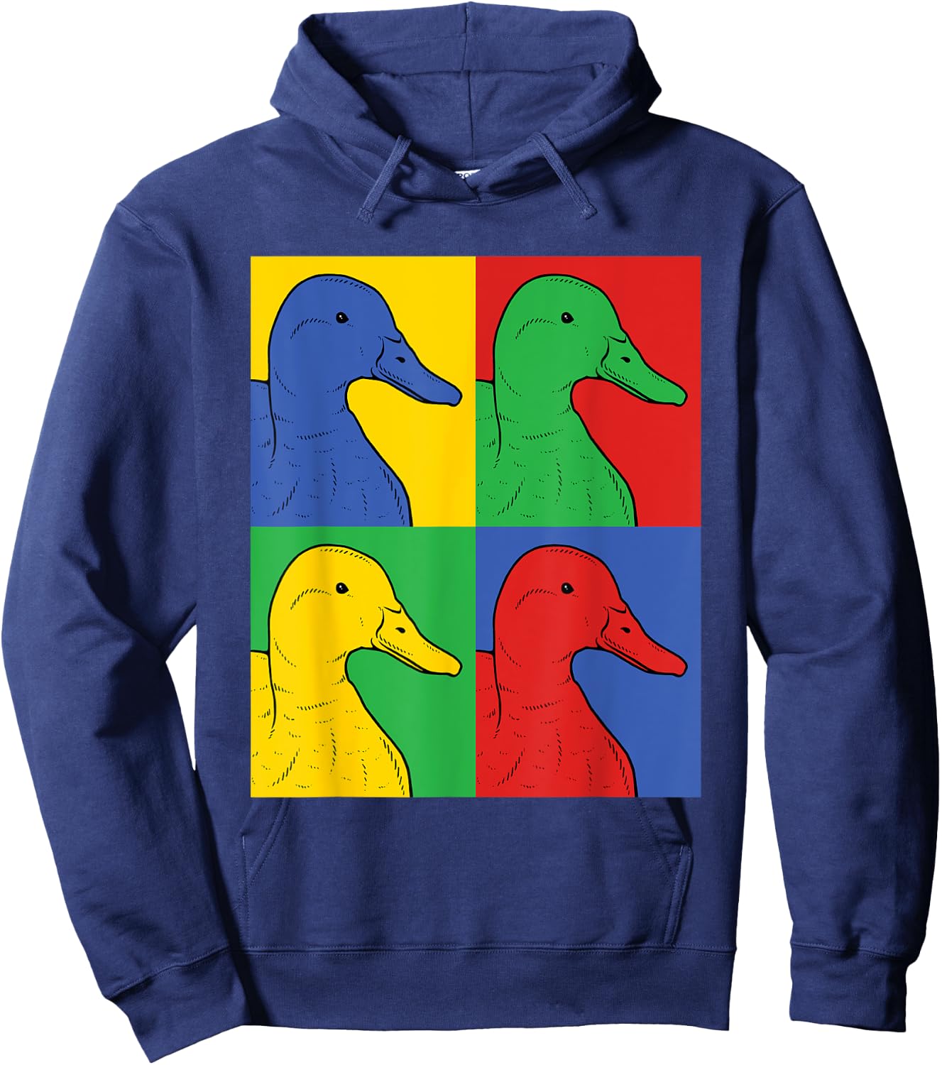Mallard Pop Art - Retro Duck Hoodie - Hoodie | Navy
