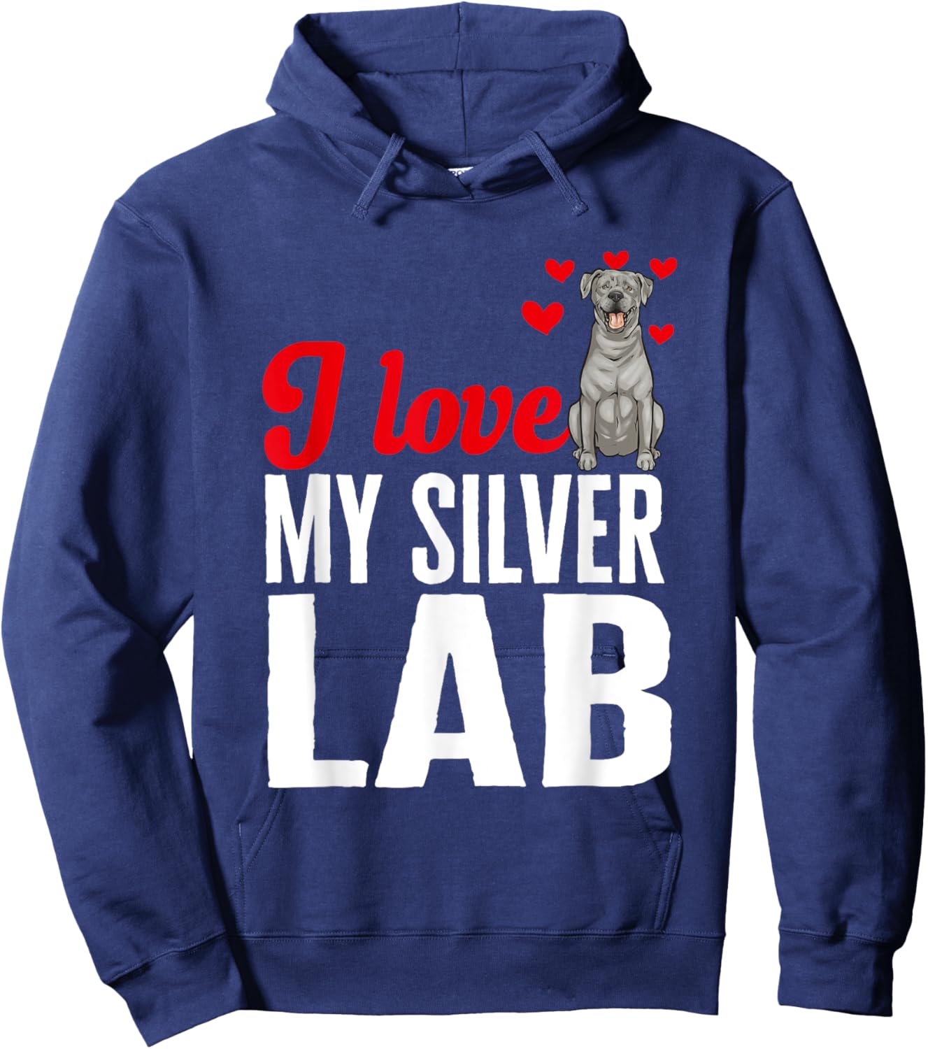 Silver Labrador Retriever I Love My Silver Lab Hoodie - Hoodie | Navy