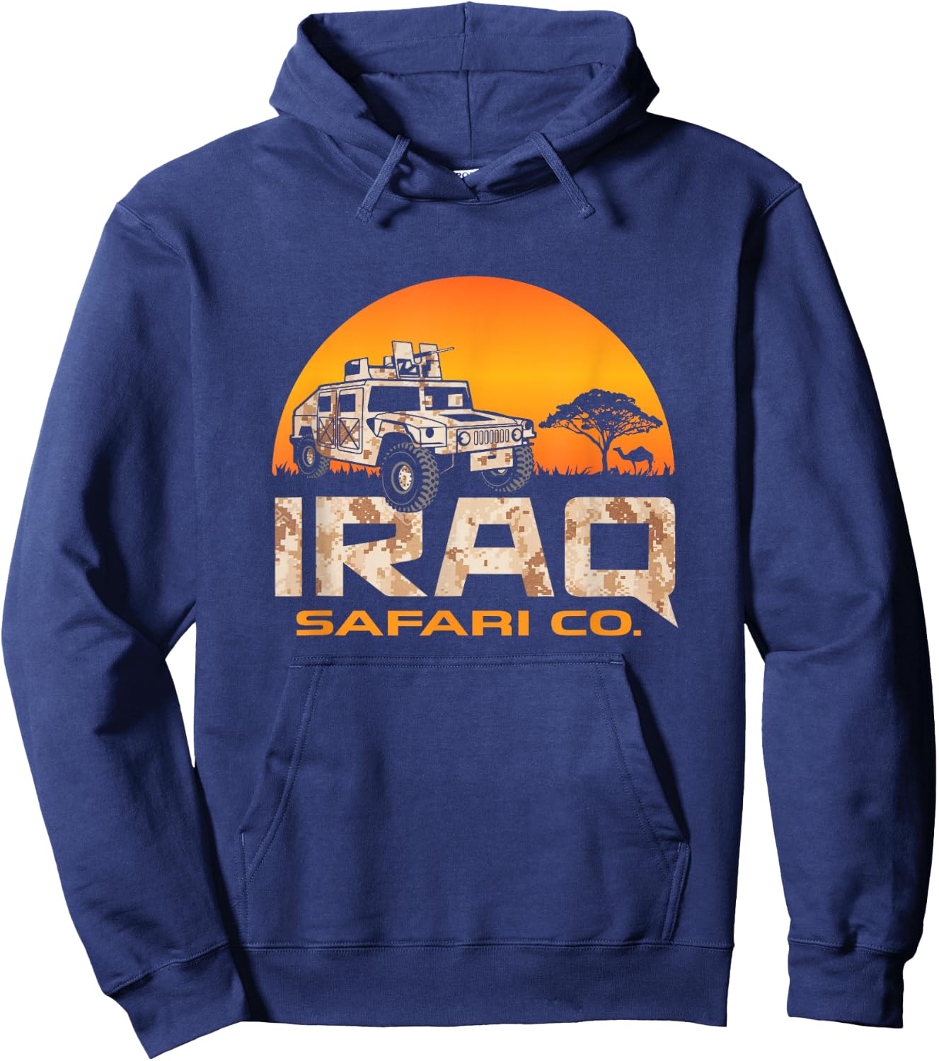 Iraq Veteran Safari Club Army Vet Gift Hoodie - Hoodie | Navy