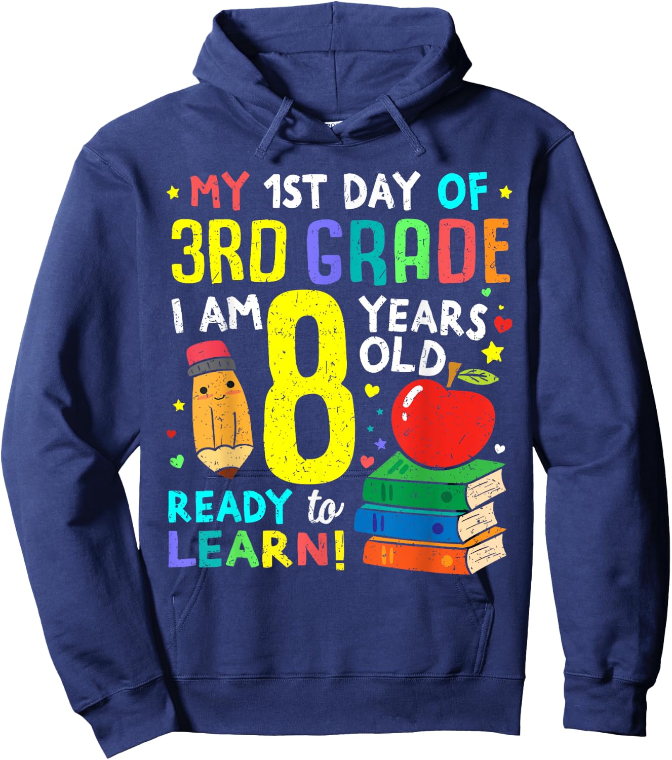 3rd Grade Back to First Day of School Boys Girl Hoodie - Hoodie | Navy