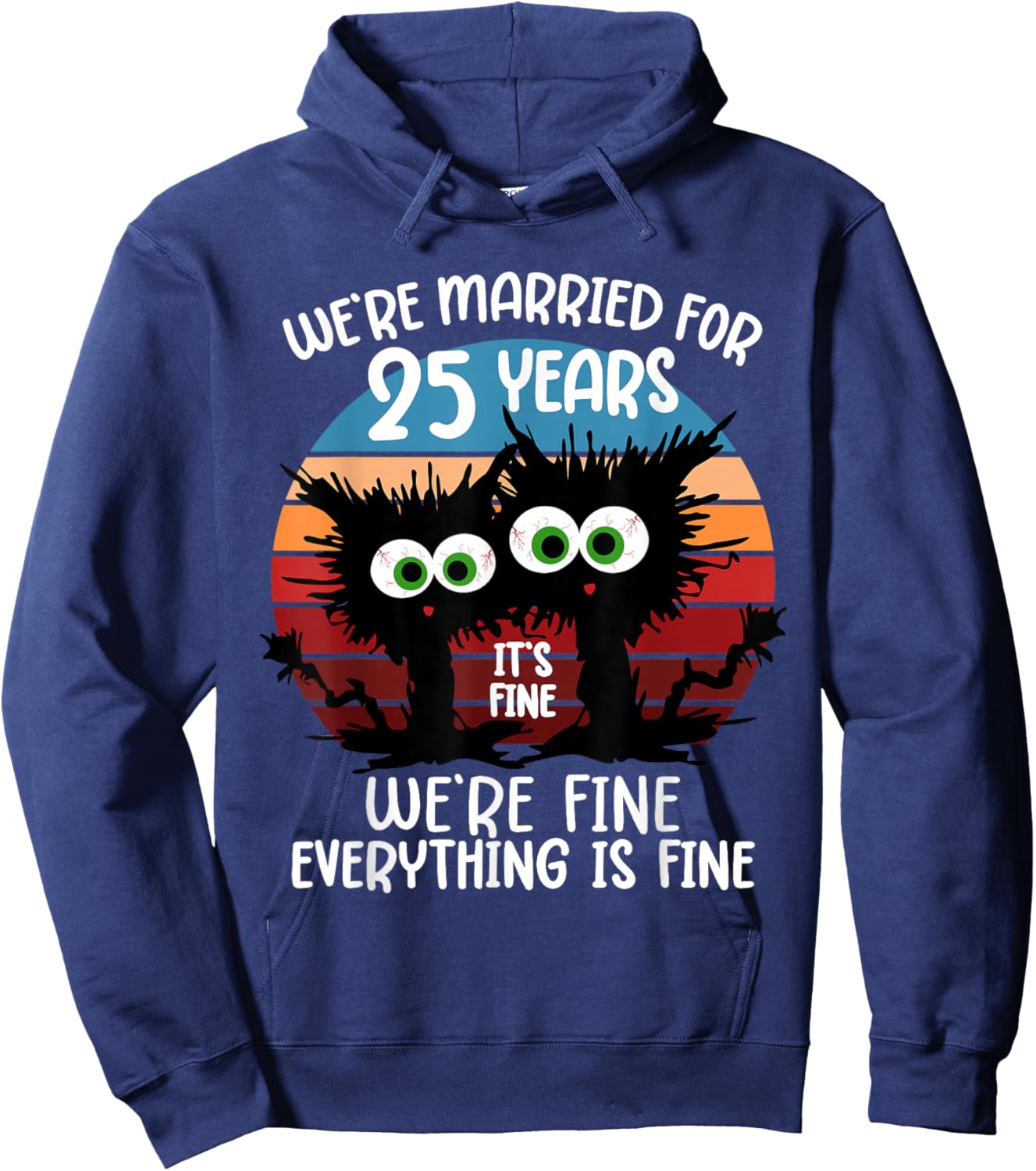 Silver Wedding We're Married for 25 Years Hoodie - Hoodie | Navy