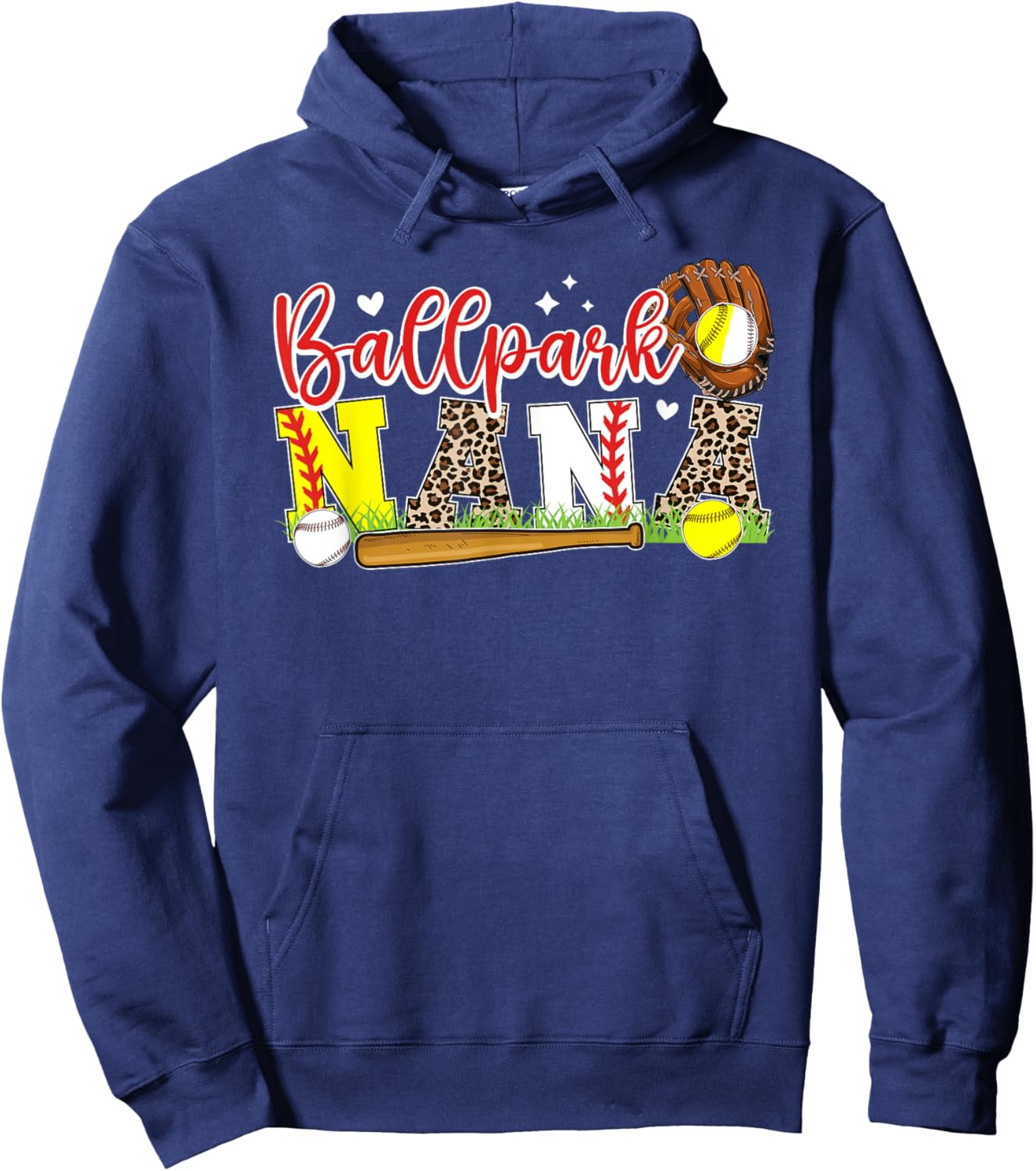 Ballpark Nana Softball Baseball Nana Of Ballers Hoodie - Hoodie | Navy