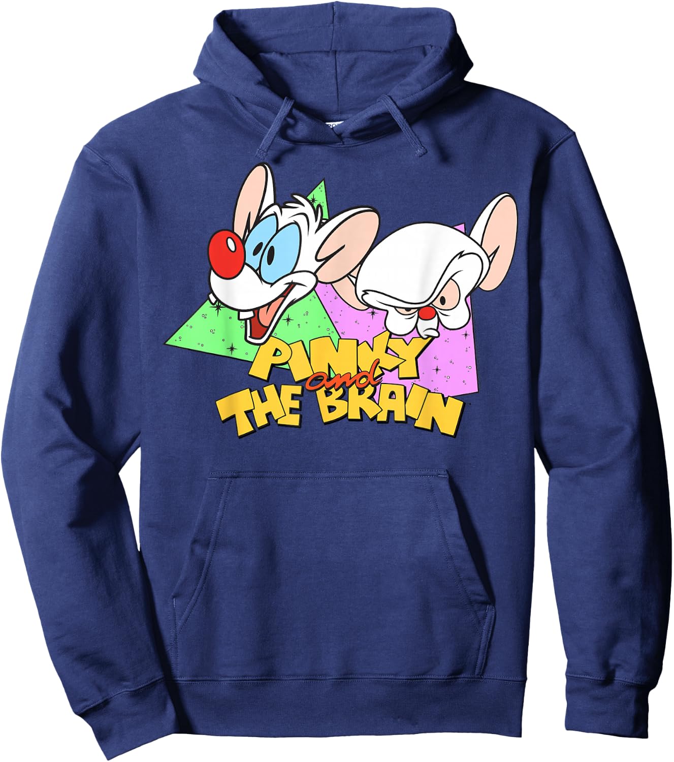 Pinky and The Brain Retro Portrait Logo Small Hoodie - Hoodie | Navy
