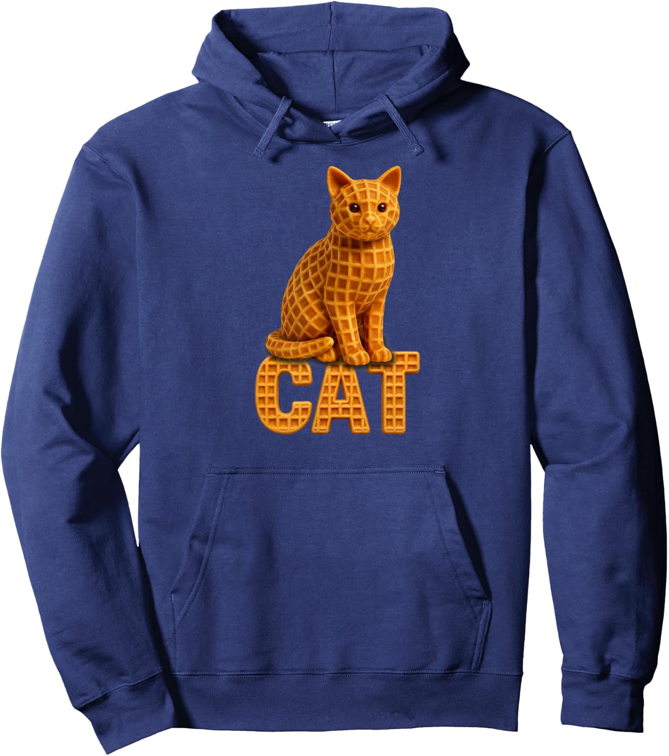 Waffle Cat Funny Kids Men Women Hoodie - Hoodie | Navy