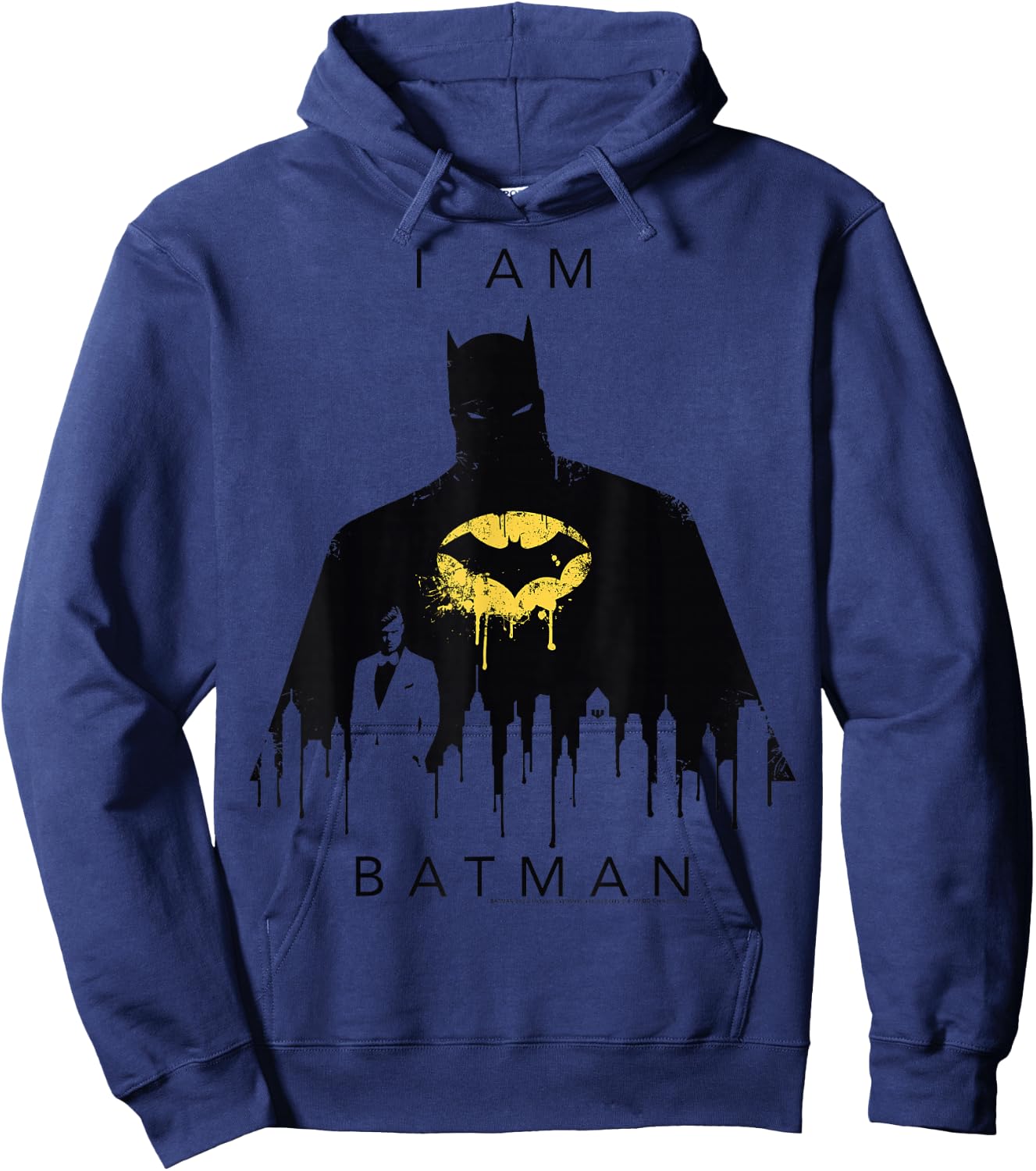 DC Comics I Am Batman Skyline Poster Hoodie - Hoodie | Navy