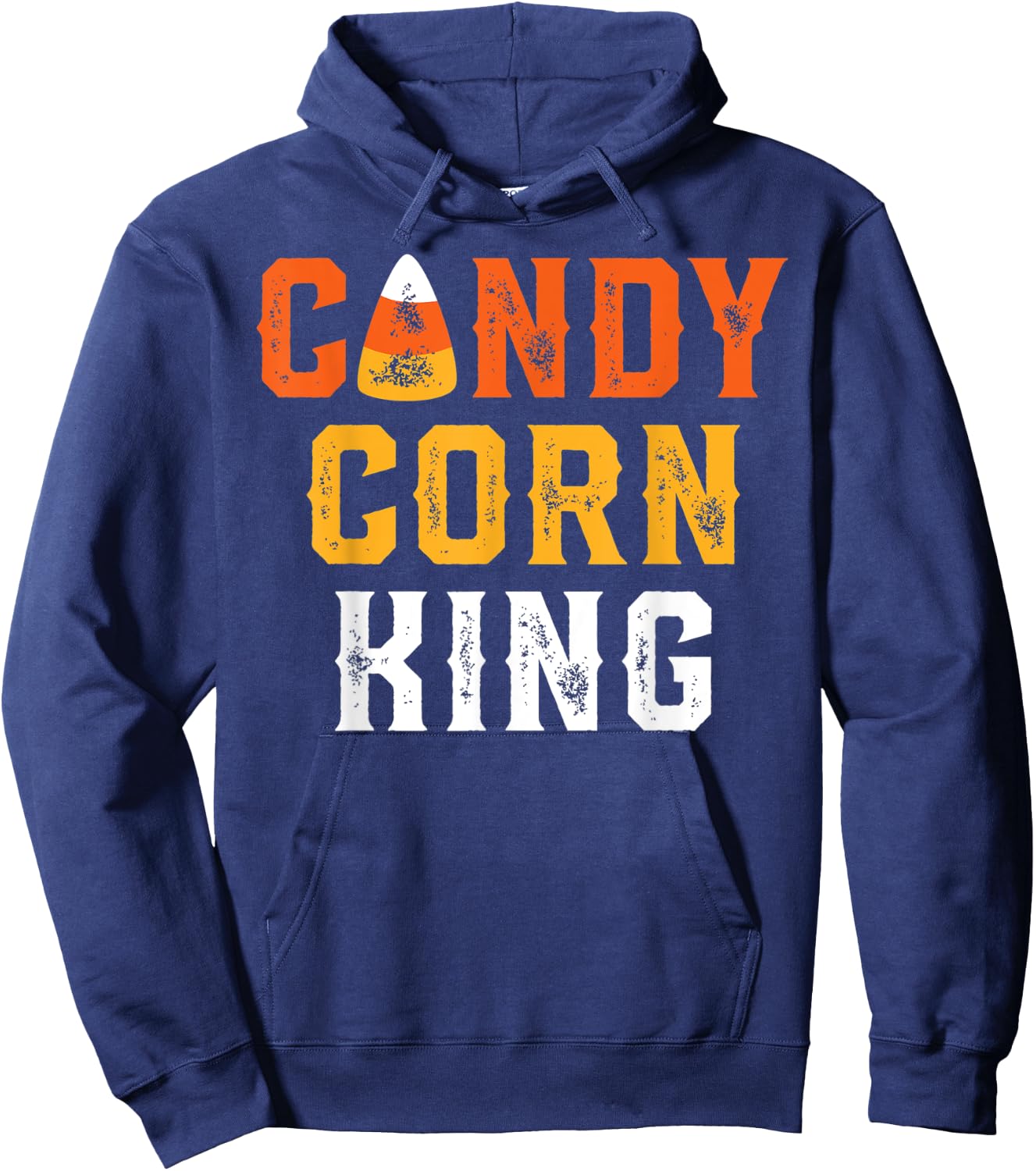 Halloween Candy Corn King Funny Retro Hoodie - Hoodie | Navy