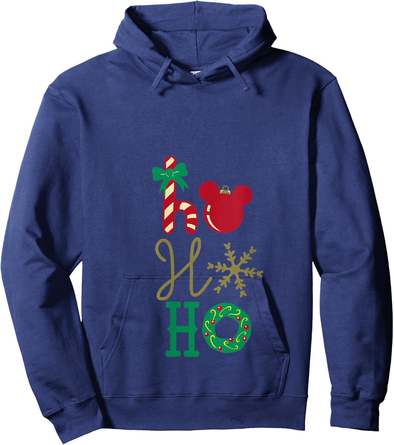Disney Mickey Icon Ho Ho Ho Holiday V-Neck Hoodie - Hoodie | Navy