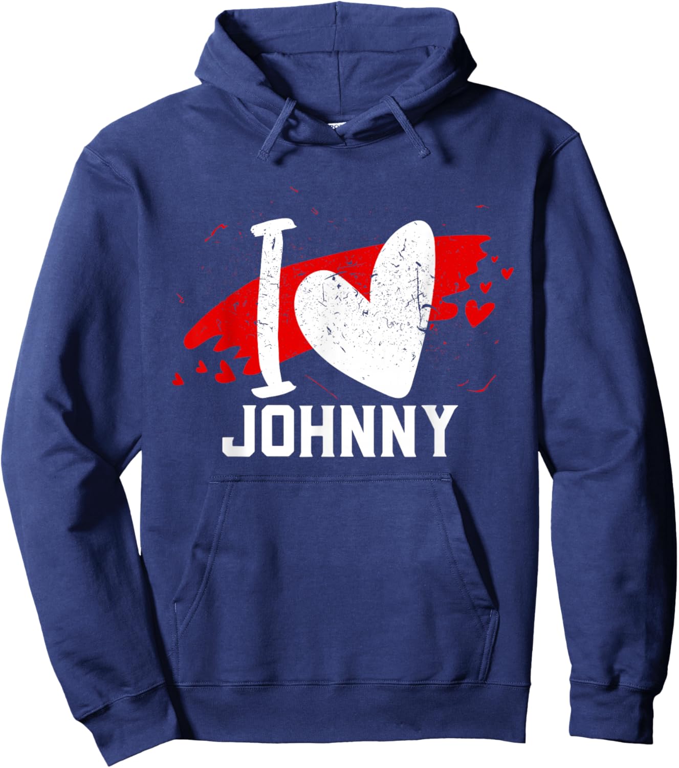 I Love JOHNNY I Heart JOHNNY Hoodie - Hoodie | Navy