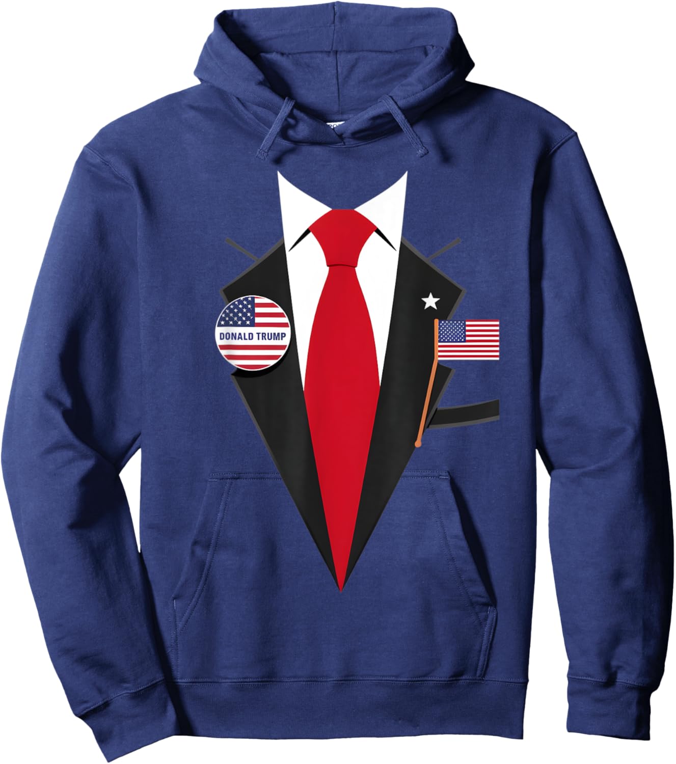 Donald Trump Suit and Tie Halloween Costume Hoodie - Hoodie | Navy