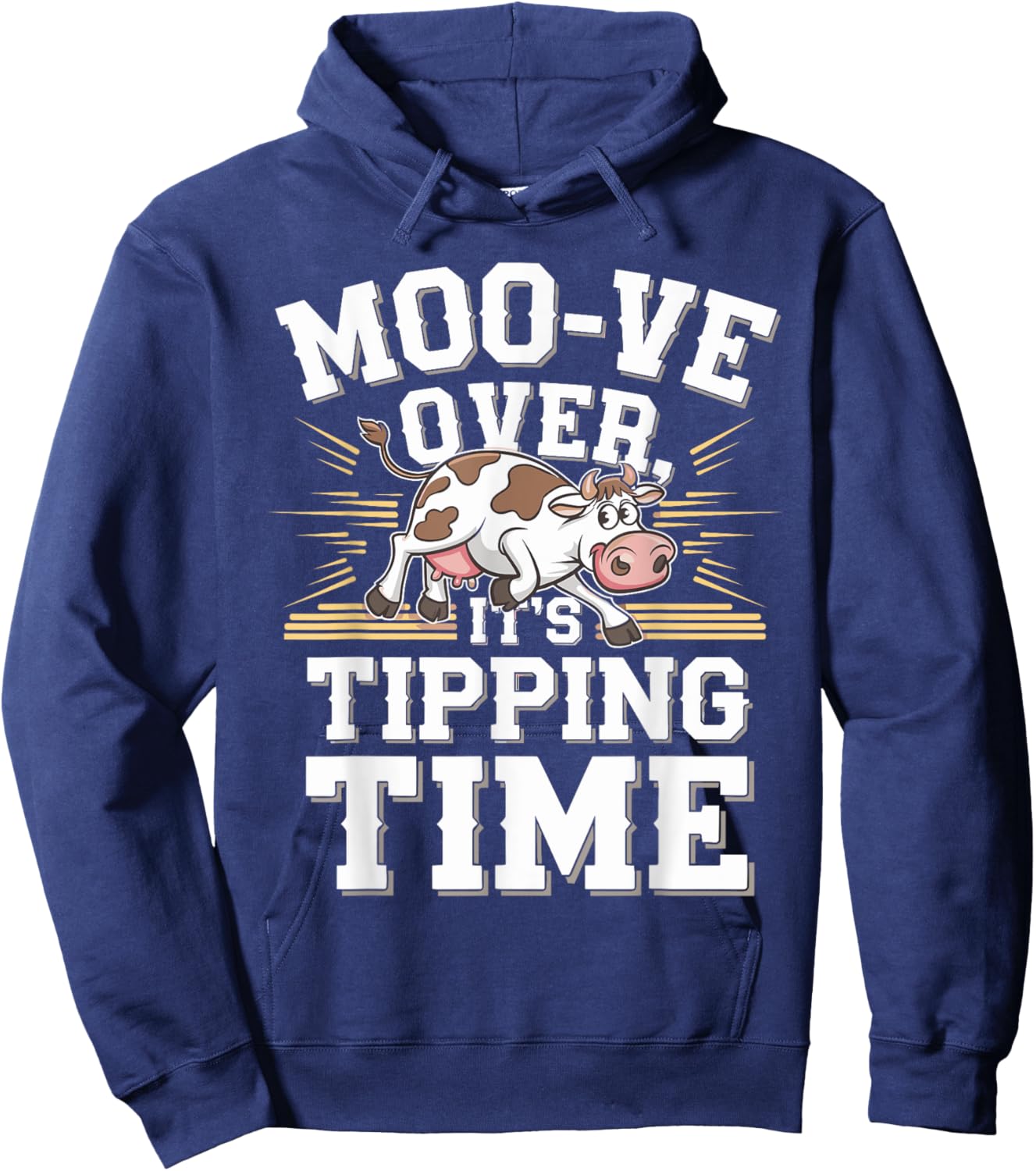 Funny Cow Tipping Joke Country Life Prank Hoodie - Hoodie | Navy