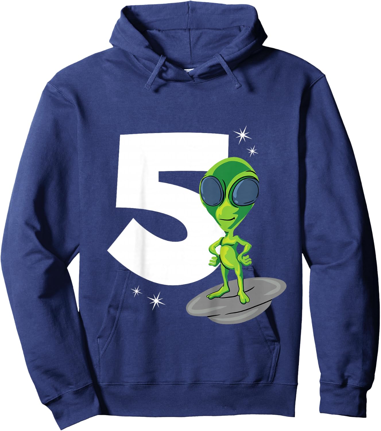 Alien 5 Year Old Boy 5th Birthday Hoodie - Hoodie | Navy