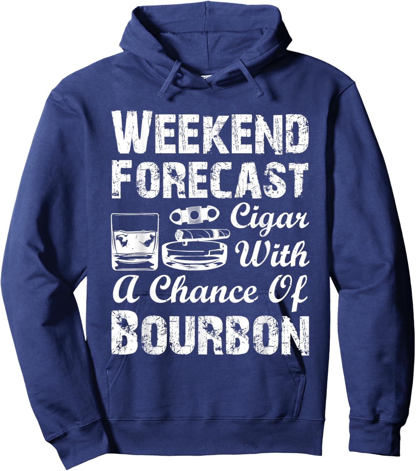 Bourbon and Cigar Smoker Hoodie - Hoodie | Navy