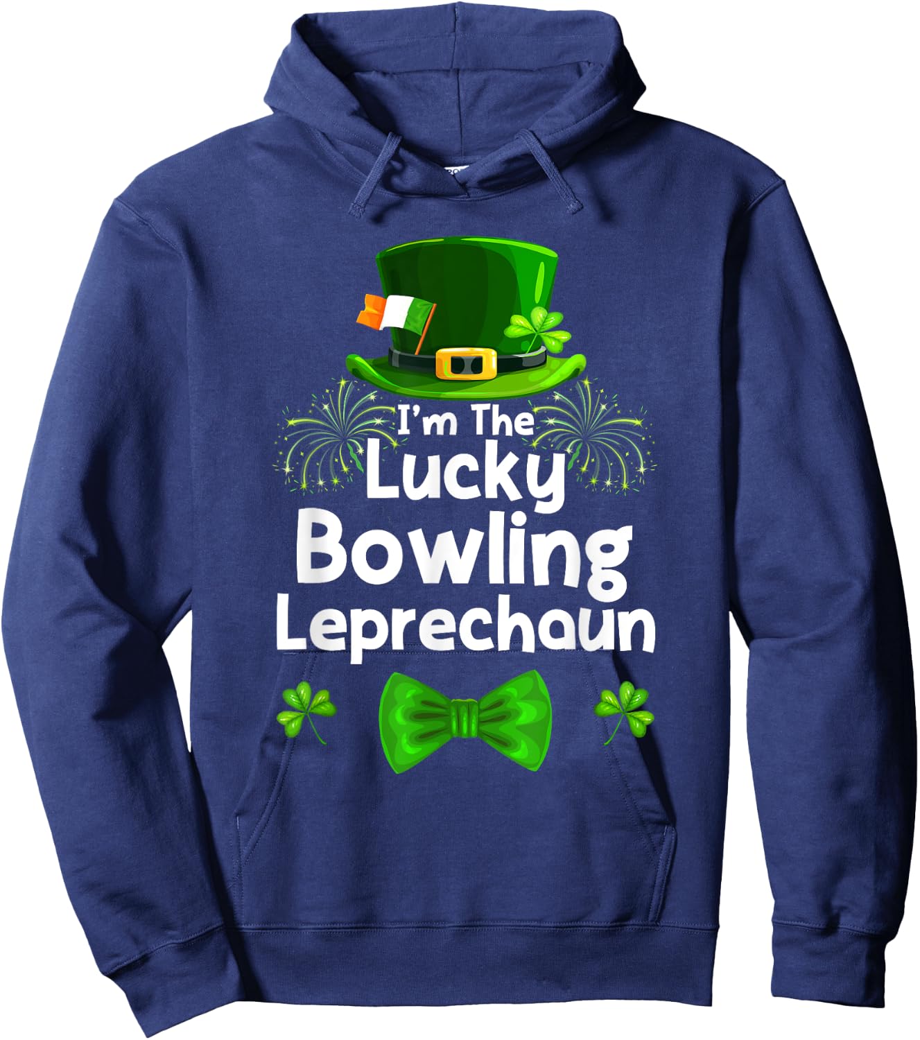 Bowling Leprechaun St Patrick's Day Bowler Hoodie - Hoodie | Navy