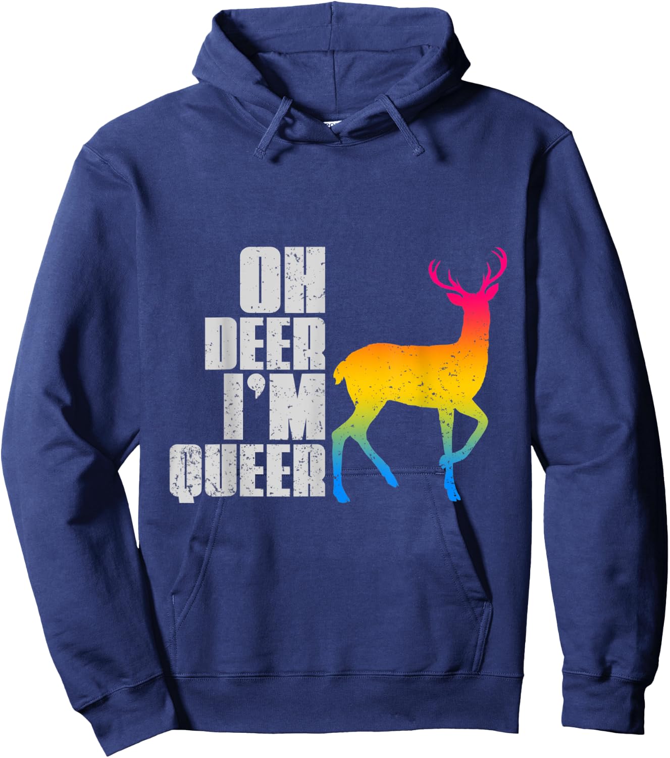 Oh Deer Im Queer Pansexual Hoodie - Hoodie | Navy