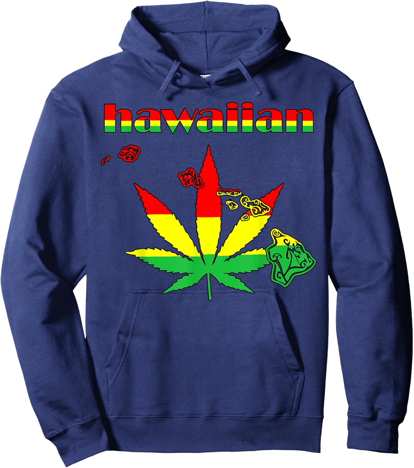 Hawaiian Pakalolo Reggae Hoodie - Hoodie | Navy