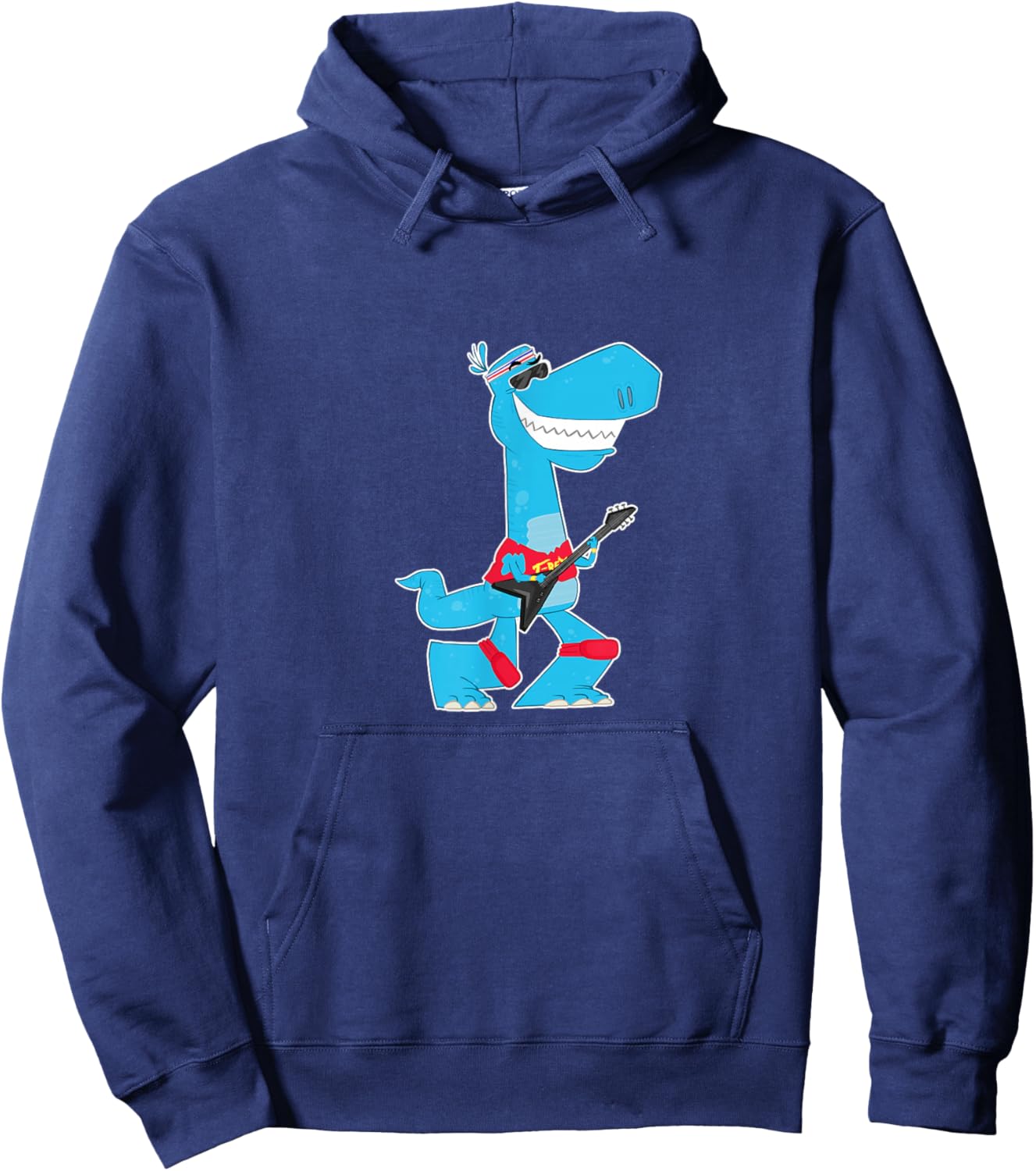 T-Rex Tyrannosaurus Rex with guitar Hoodie - Hoodie | Navy